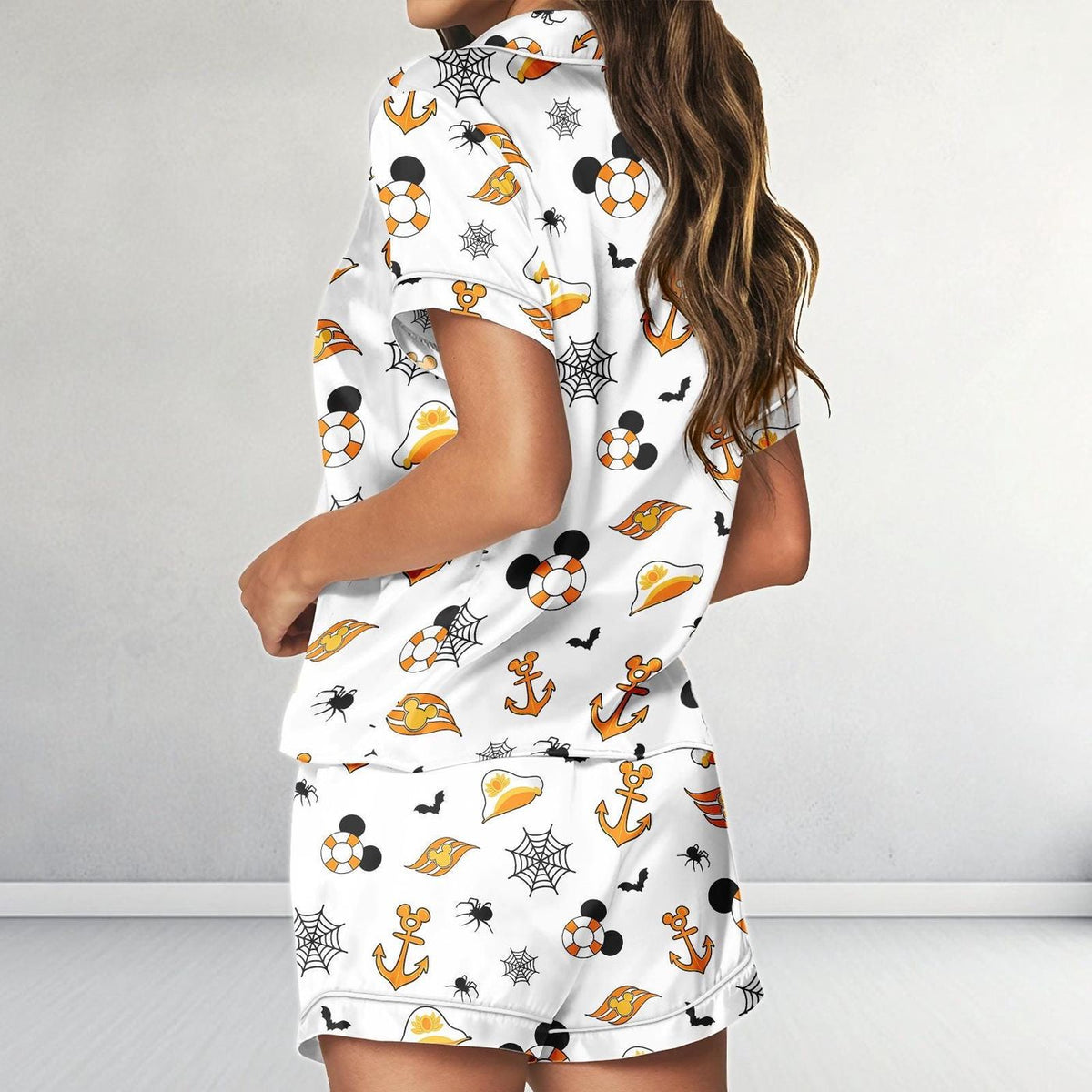 Disney Cruise Line Halloween Satin Pajamas Mickey Anchor Sleepwear Gift