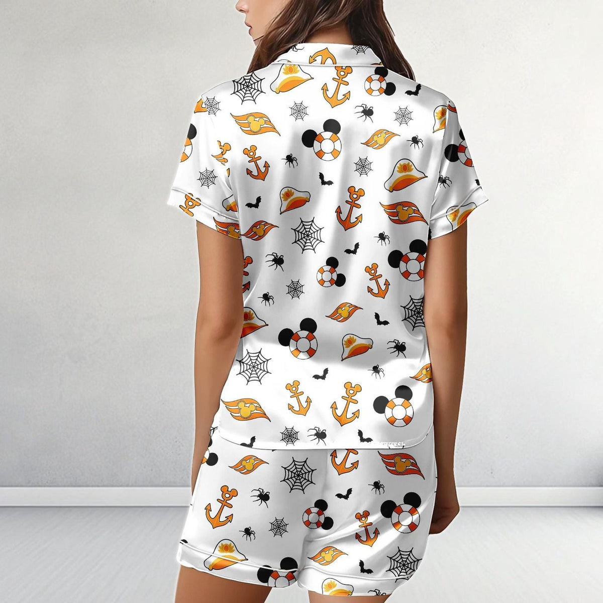 Disney Cruise Line Halloween Satin Pajamas Mickey Anchor Sleepwear Gift