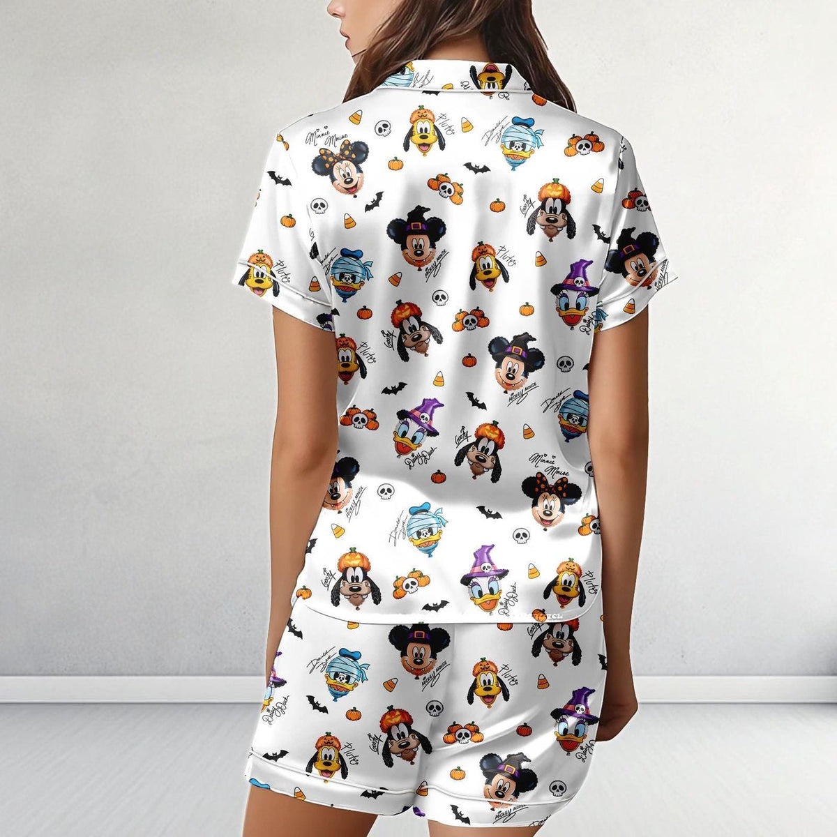 Disney Halloween Satin Pajamas Mickey Minnie Donald Daisy Set