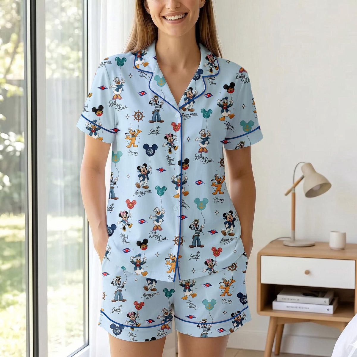 Disney Mickey Friends Cruise Women Pajamas Set