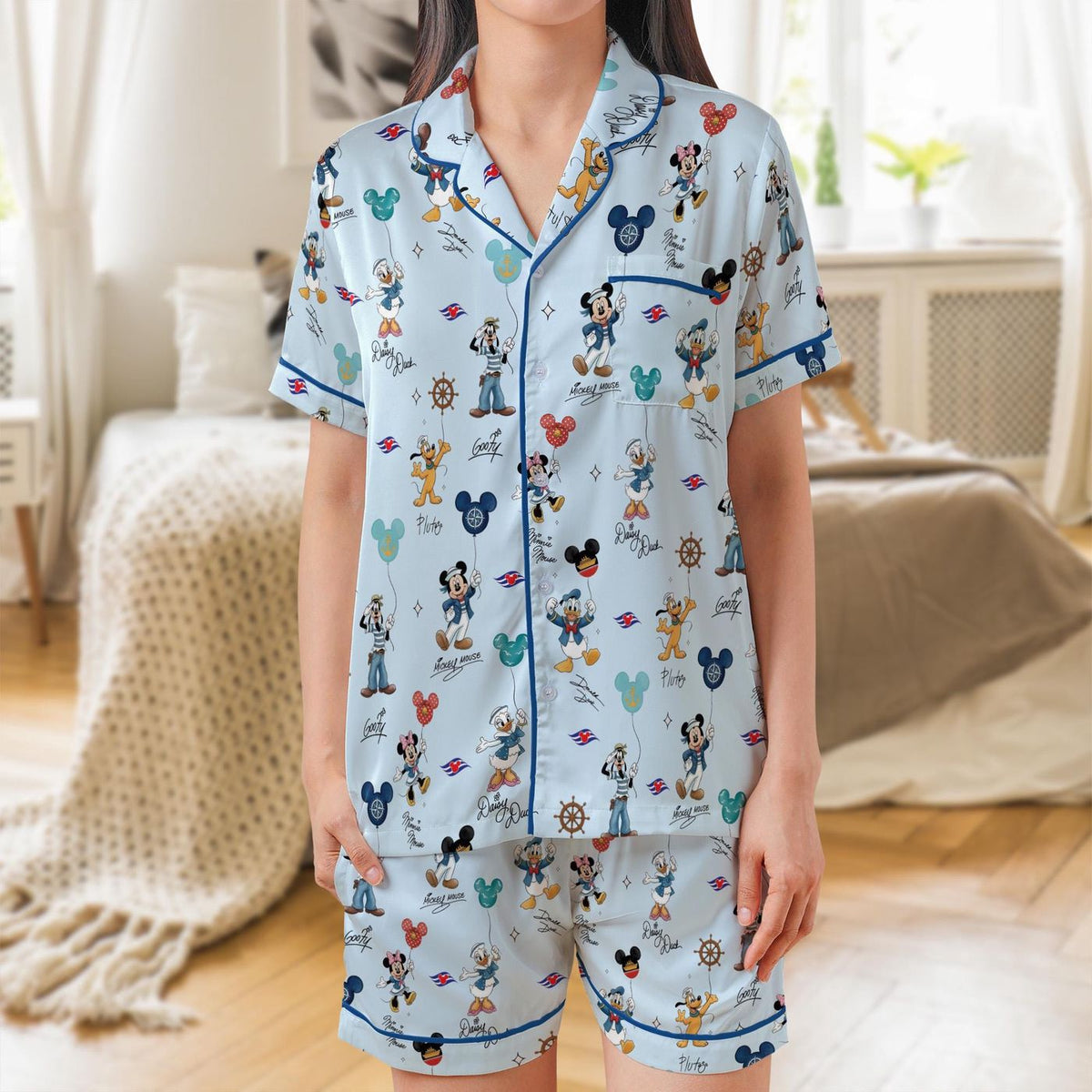 Disney Mickey Friends Cruise Women Pajamas Set