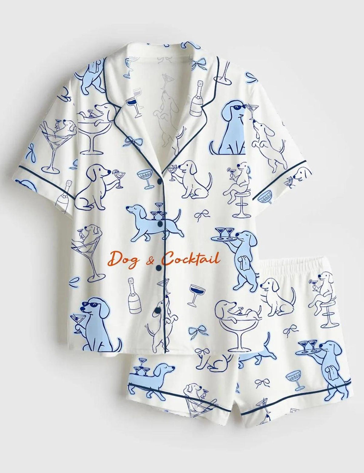 Dog Cocktail Pajamas Women Martini Party Funny Gift