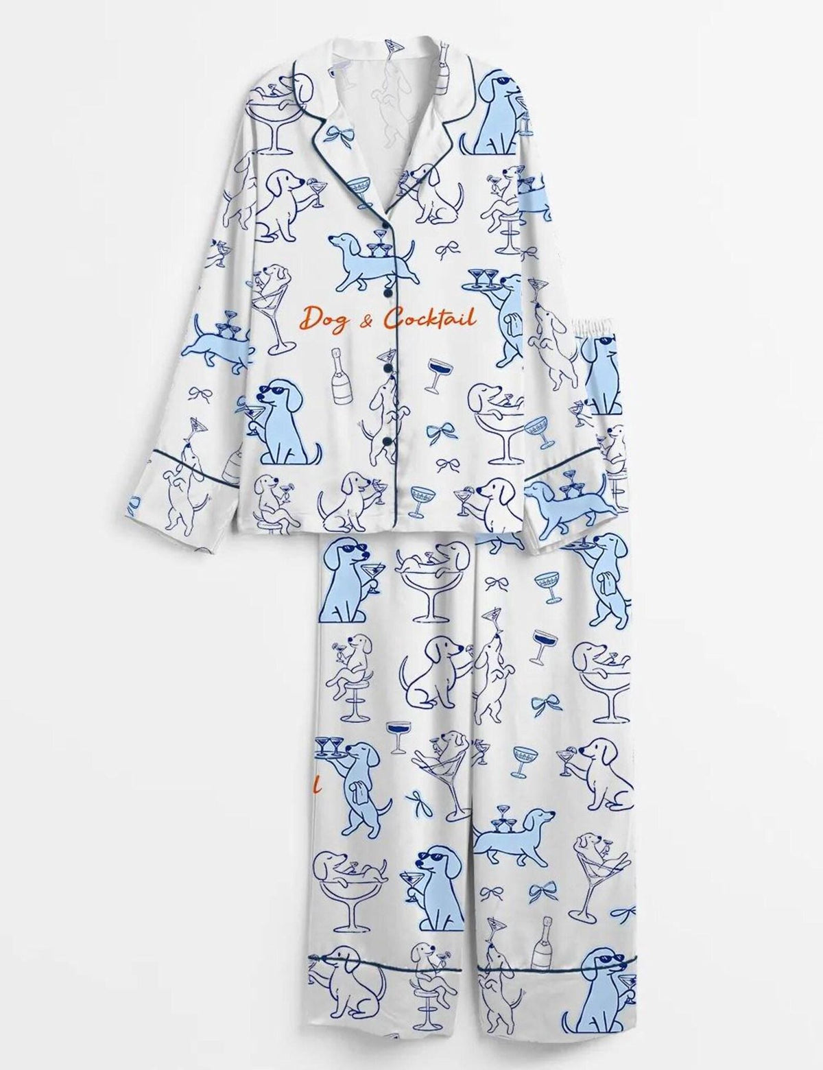 Dog Cocktail Pajamas Women Martini Party Funny Gift