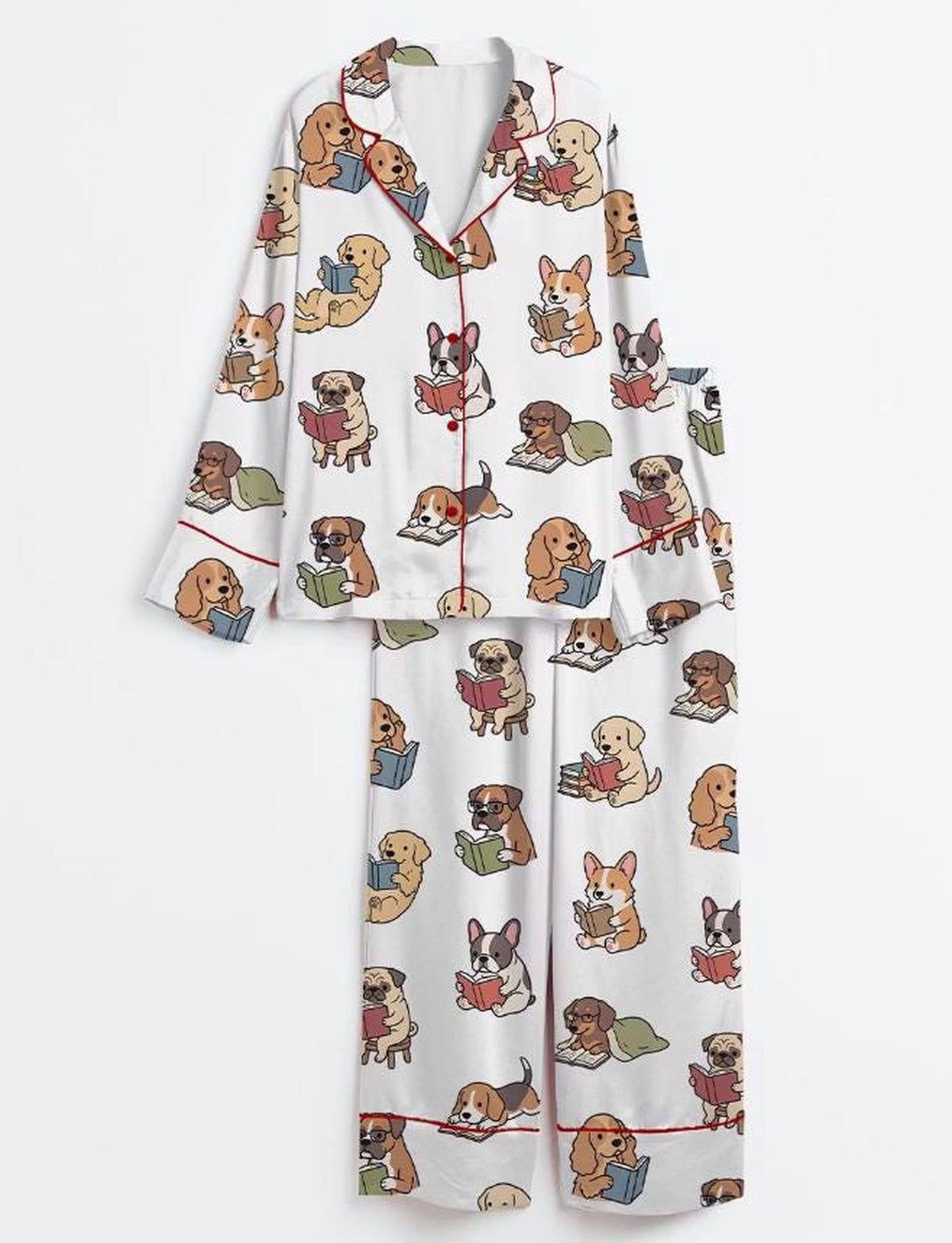 Bookish Dogs Matching Pajama Set - Christmas Gift for Dog Mom & Bookworms