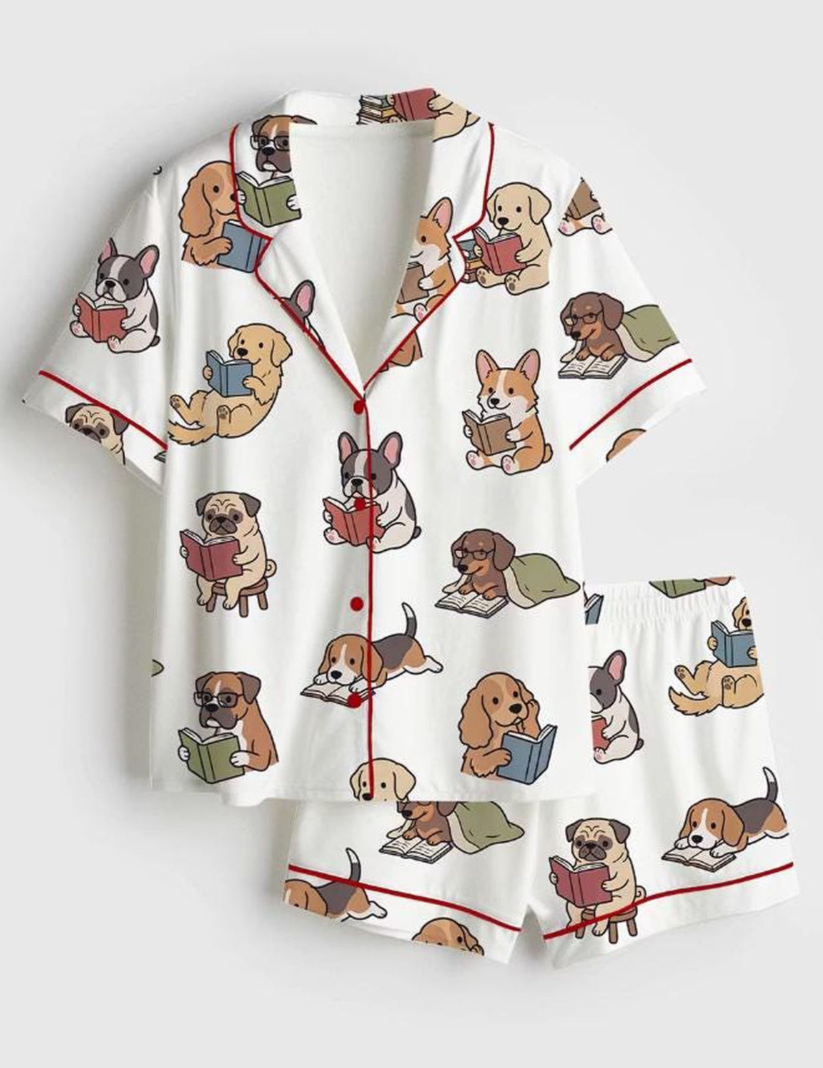 Bookish Dogs Matching Pajama Set - Christmas Gift for Dog Mom & Bookworms