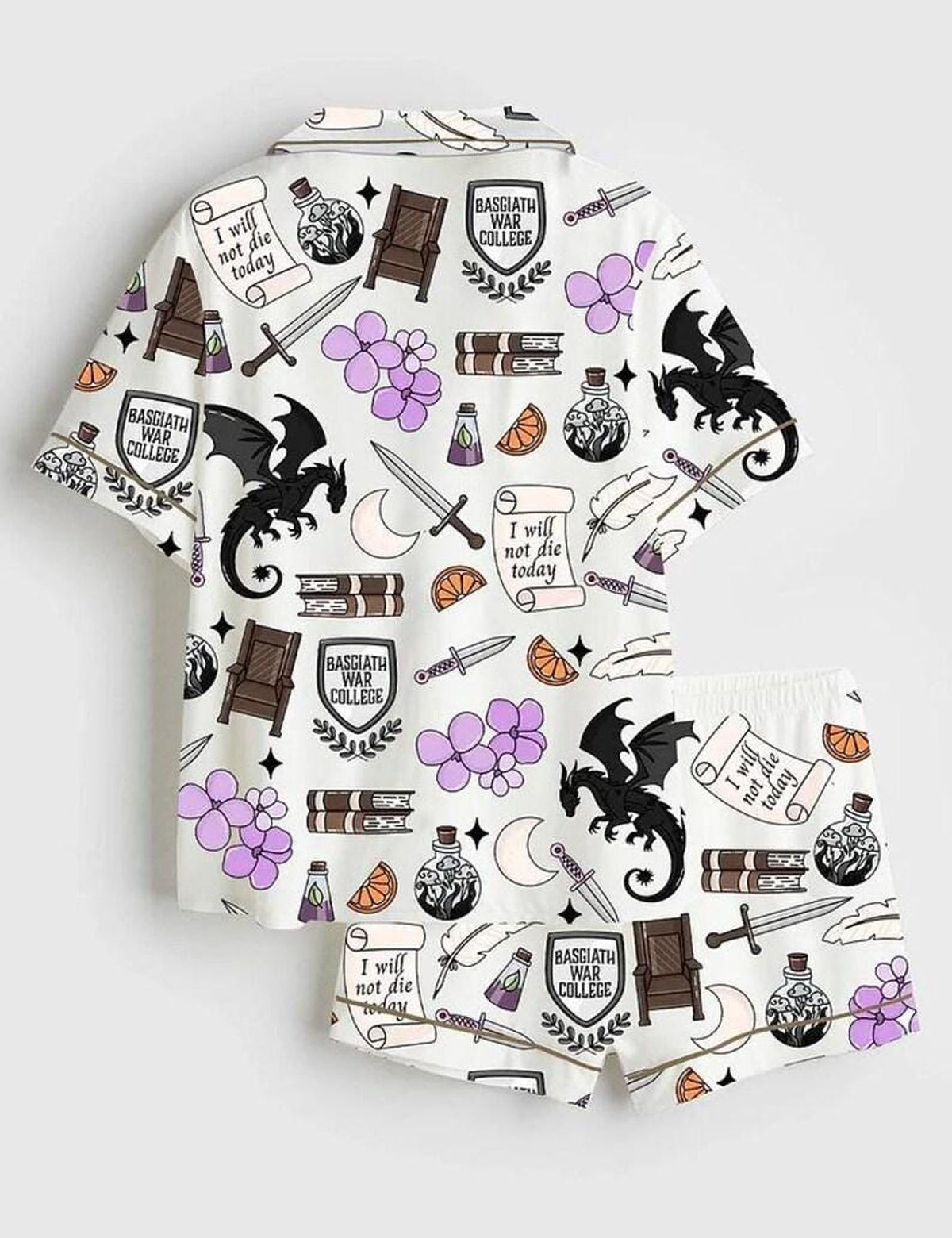 Dragon Pajamas Women Set Fantasy Bookish Sleepwear Romantasy Reader