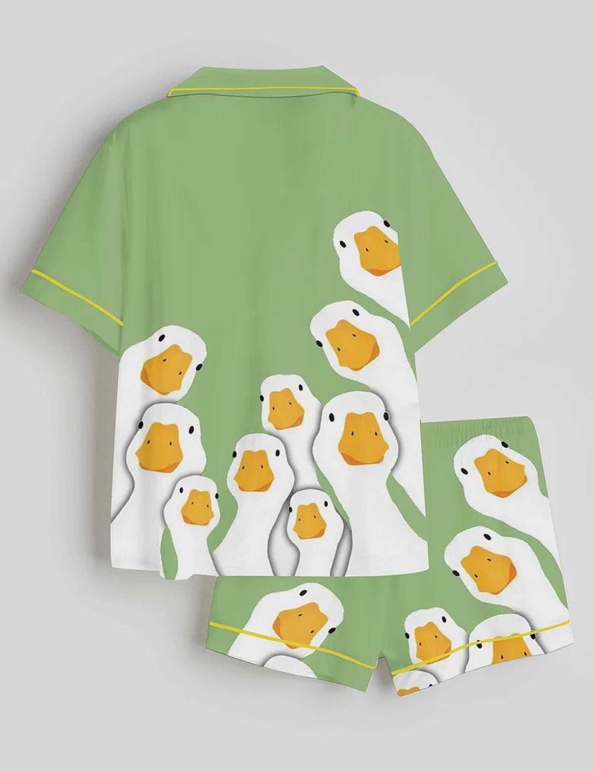Duck Print Tropical Pajama Set Women Sleepwear Summer