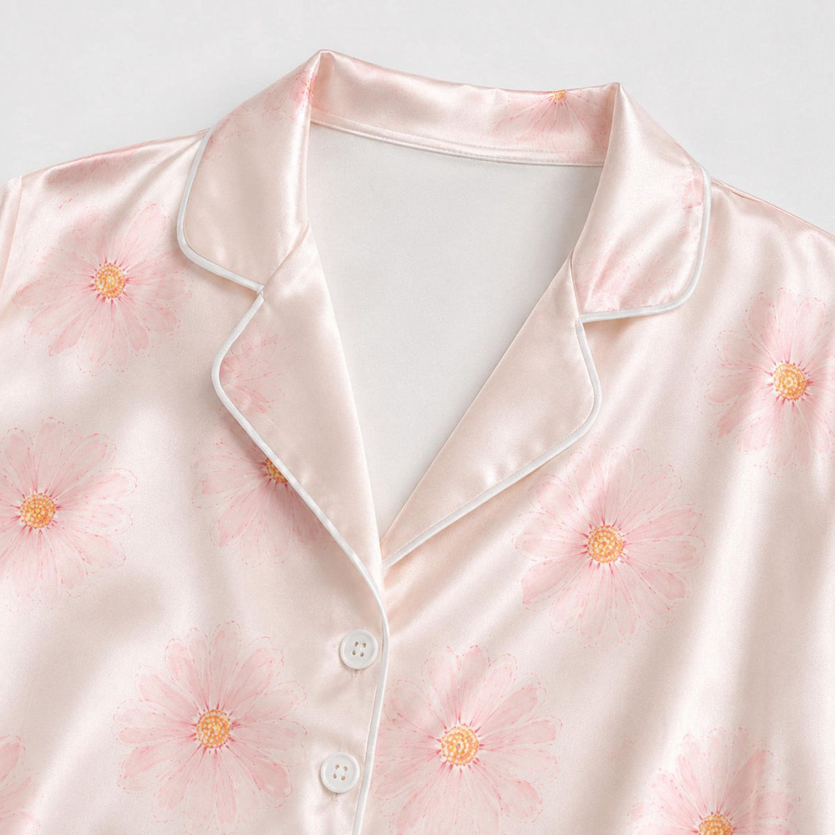 Luxurious Satin Sleep Sets with Floral Illustrations: Premium Quality & Elegant Design