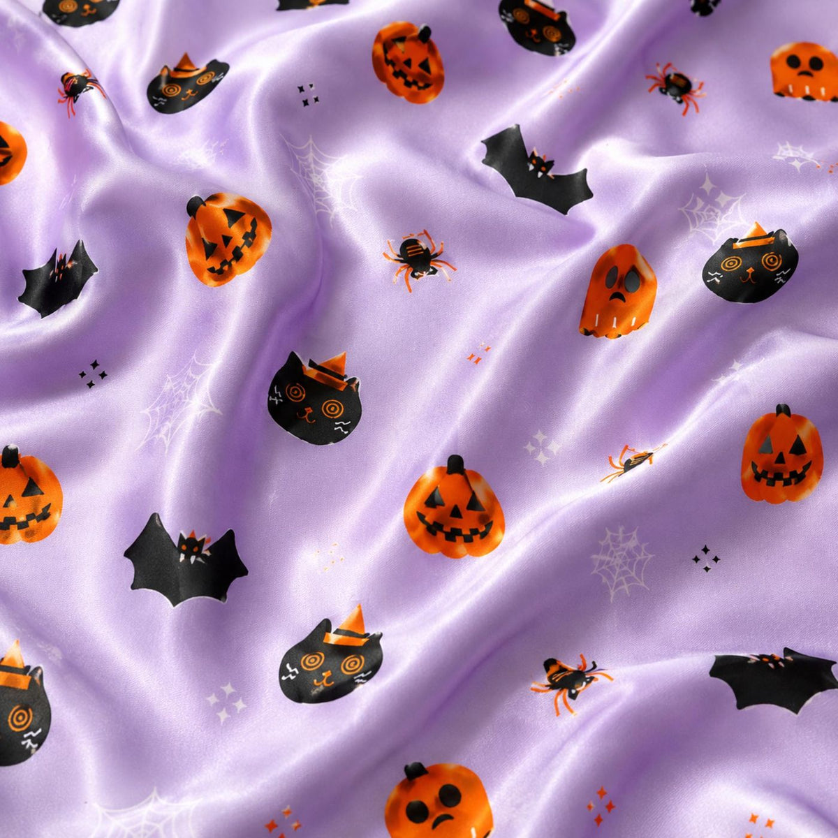 Enchanted October Satin Pajama Set - Cute Halloween Print Sleepwear & Fall Loungewear Gift
