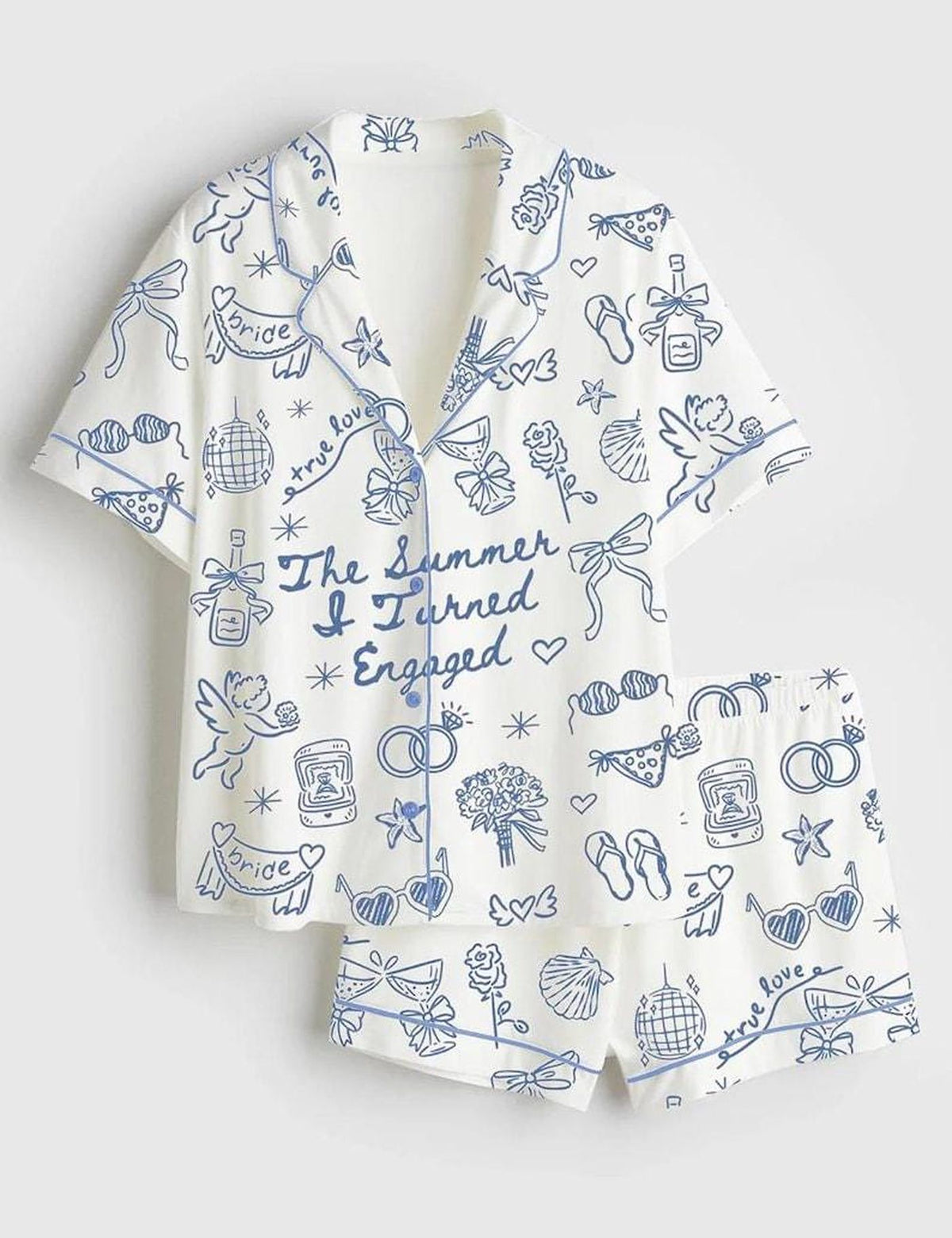 Engaged Bride To Be Pajama Set Women Summer Wedding Planning Future Mrs PJs