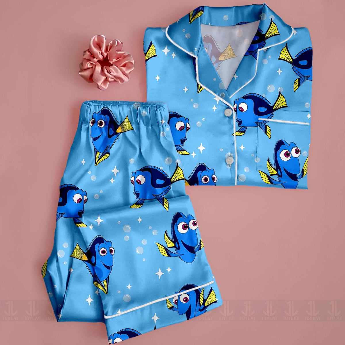 Finding Dory Nemo Friends Pajamas Set Unisex Satin Long Sleeve Short