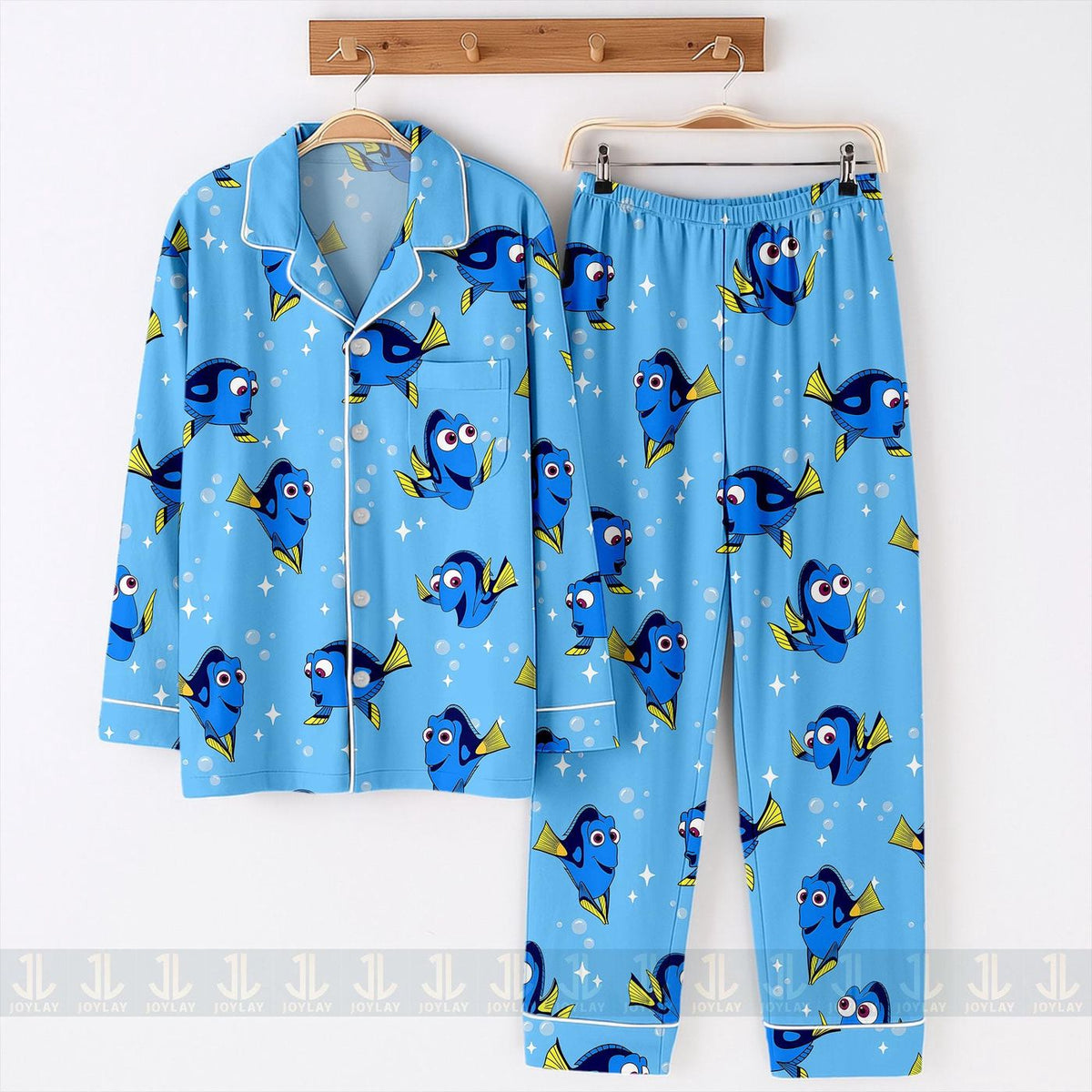 Finding Dory Nemo Friends Pajamas Set Unisex Satin Long Sleeve Short