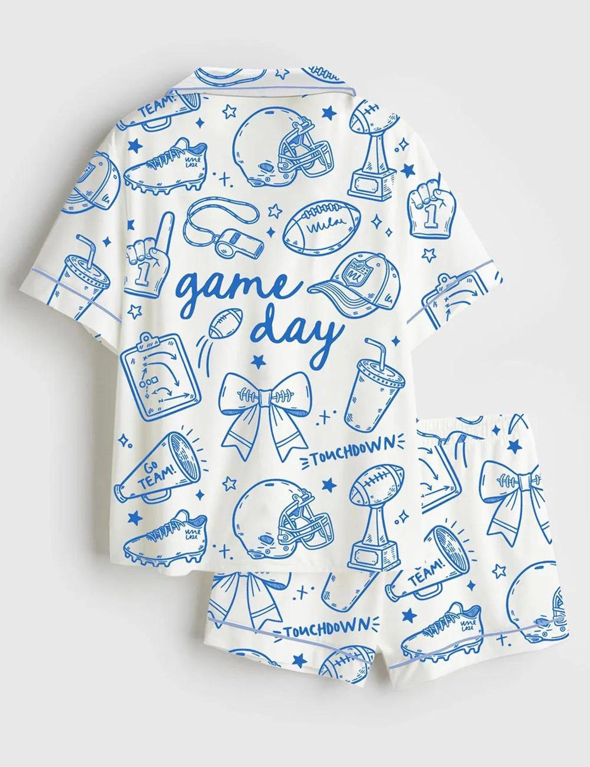 Football Satin Pajama Set Game Day Women Fan Sleepwear Gift