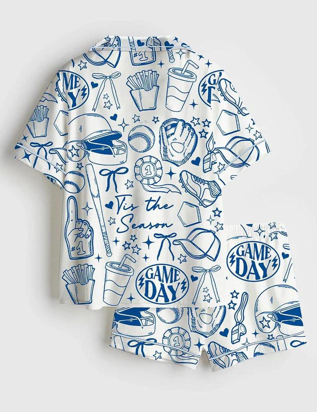 Baseball Mom Game Day Pajamas Set Women Sleepwear