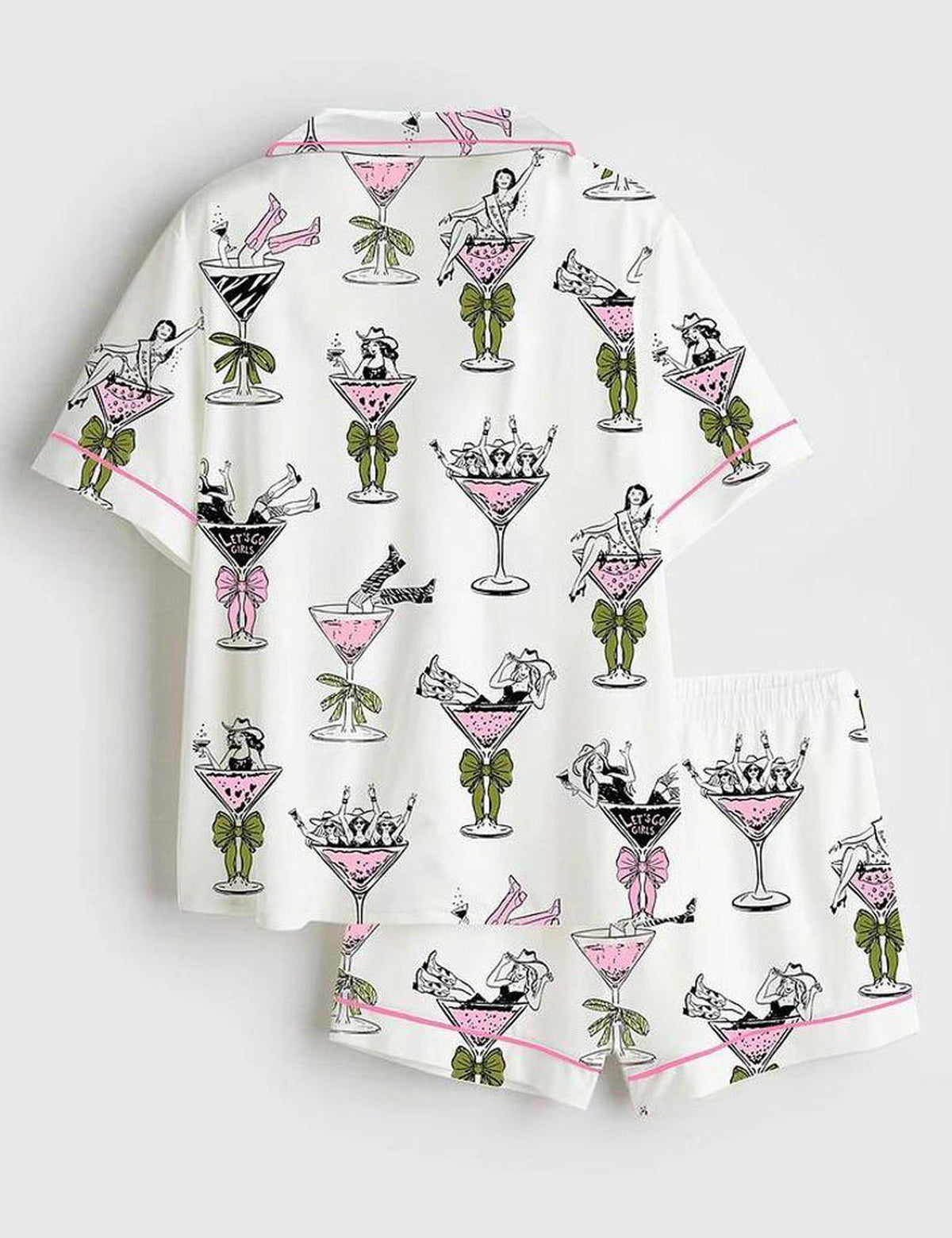 Girls Trip Pajama Set Women Bachelorette Party Cocktail Short Sleeve Gift