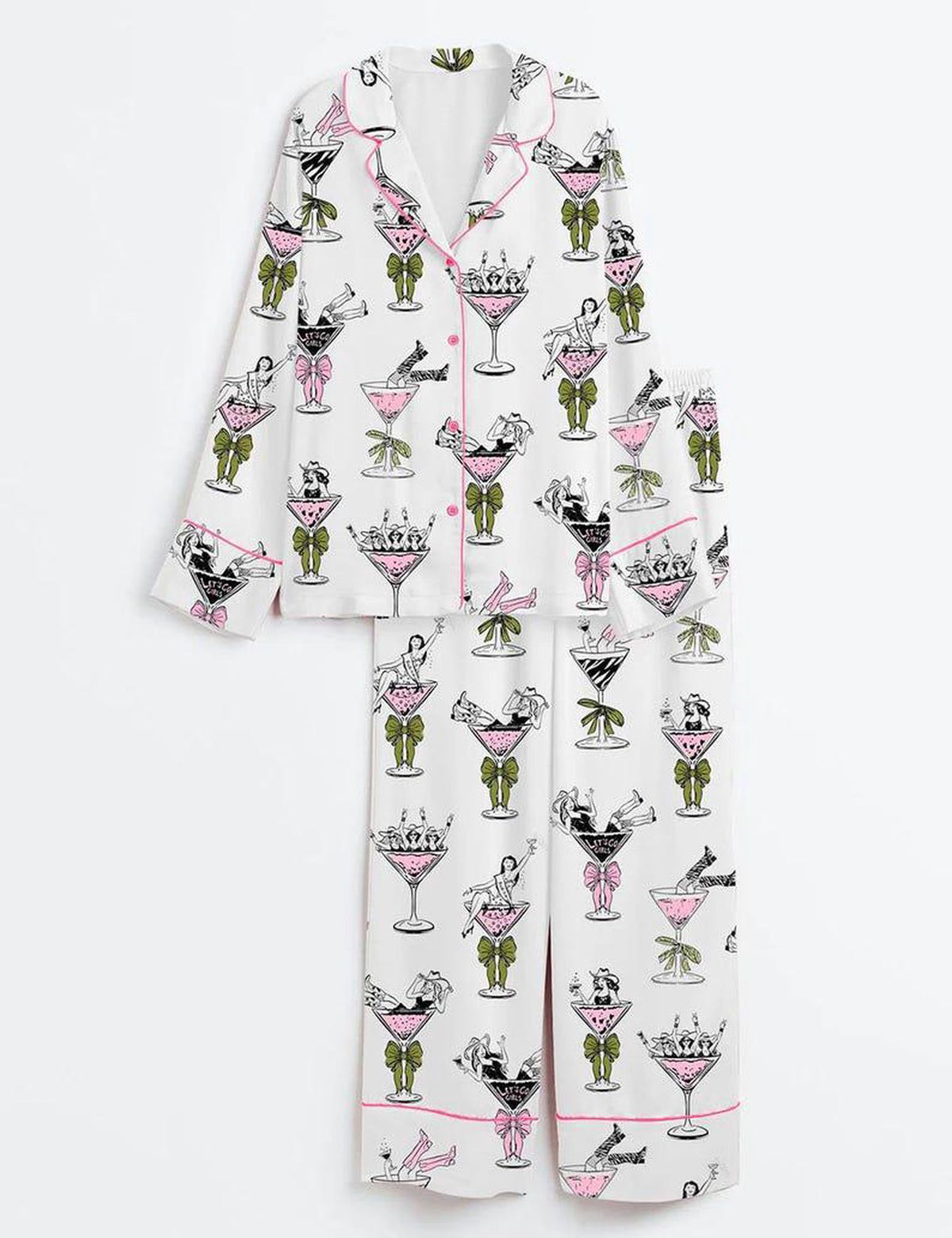 Girls Trip Pajama Set Women Bachelorette Party Cocktail Short Sleeve Gift