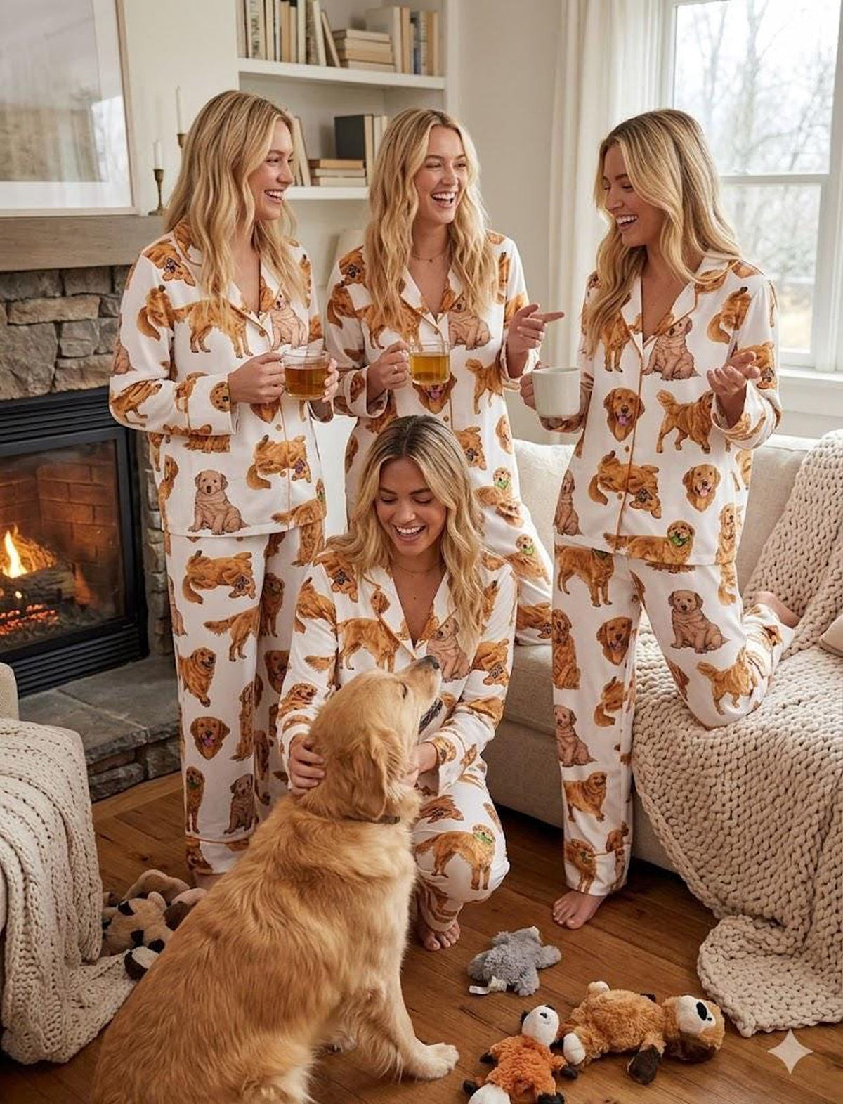 Golden Retriever Pajamas Set: Perfect Dog Mom Gift for Pet Lovers
