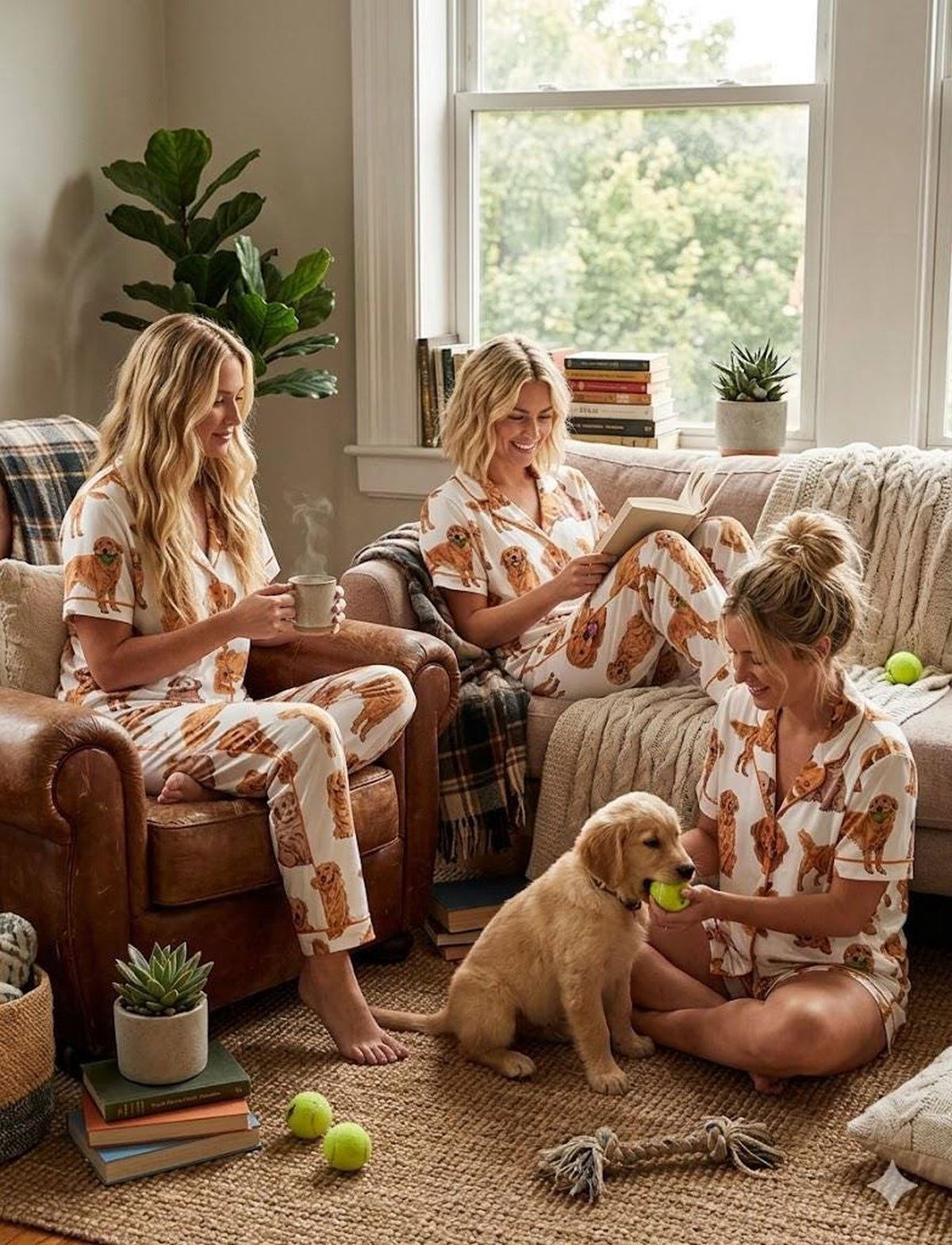 Golden Retriever Pajamas Set: Perfect Dog Mom Gift for Pet Lovers