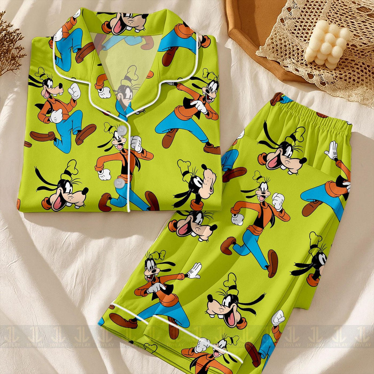 Goofy Emotions Satin Pajamas Unisex Long Sleeve Short Styles
