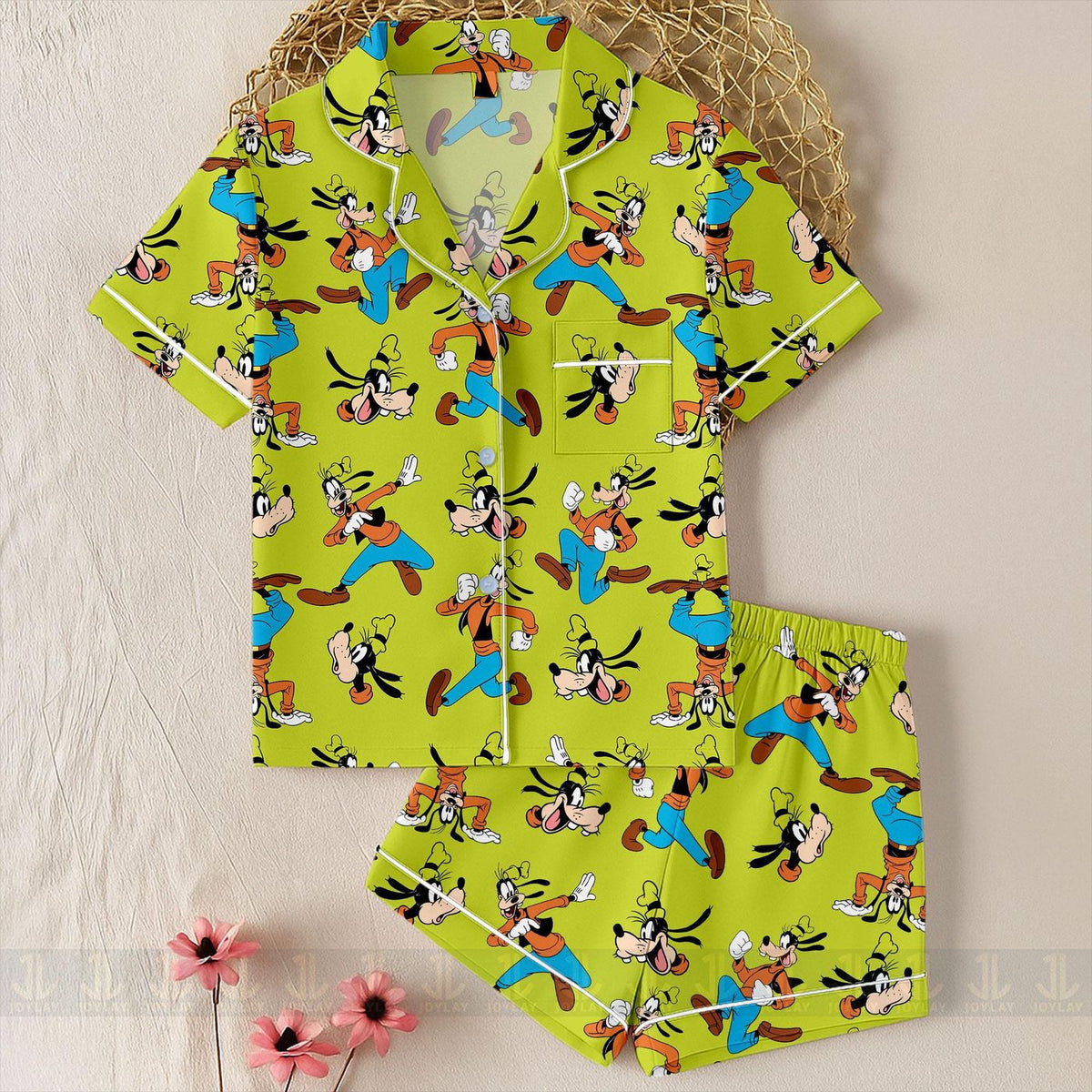 Goofy Emotions Satin Pajamas Unisex Long Sleeve Short Styles