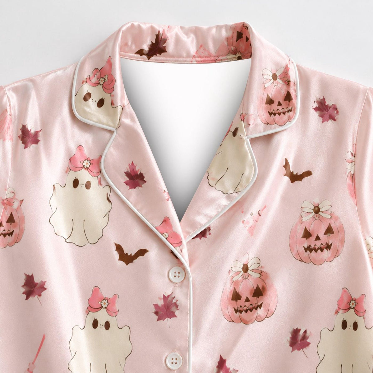 Halloween Keepsake Satin Pajama Set with Timeless October Design - Spooky Sleepwear for All Ages