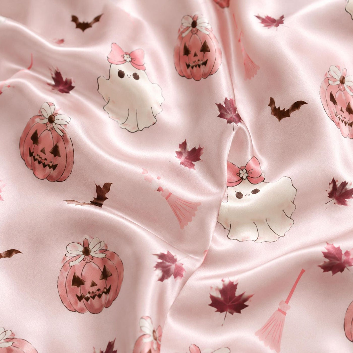 Halloween Keepsake Satin Pajama Set with Timeless October Design - Spooky Sleepwear for All Ages