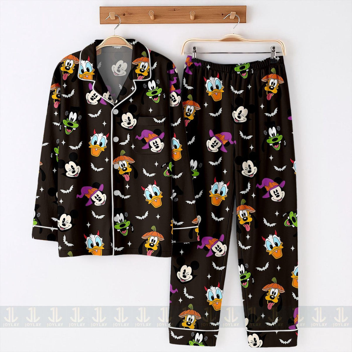 Halloween Kids Mouse Friends Spooky Satin Pajama Set Sleepwear Youth