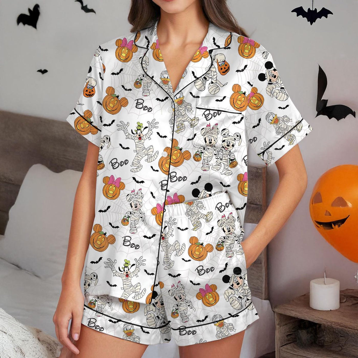 Halloween Mickey & Friends Pajamas Set Kids Sleepwear Spooky Disney Pumpkin