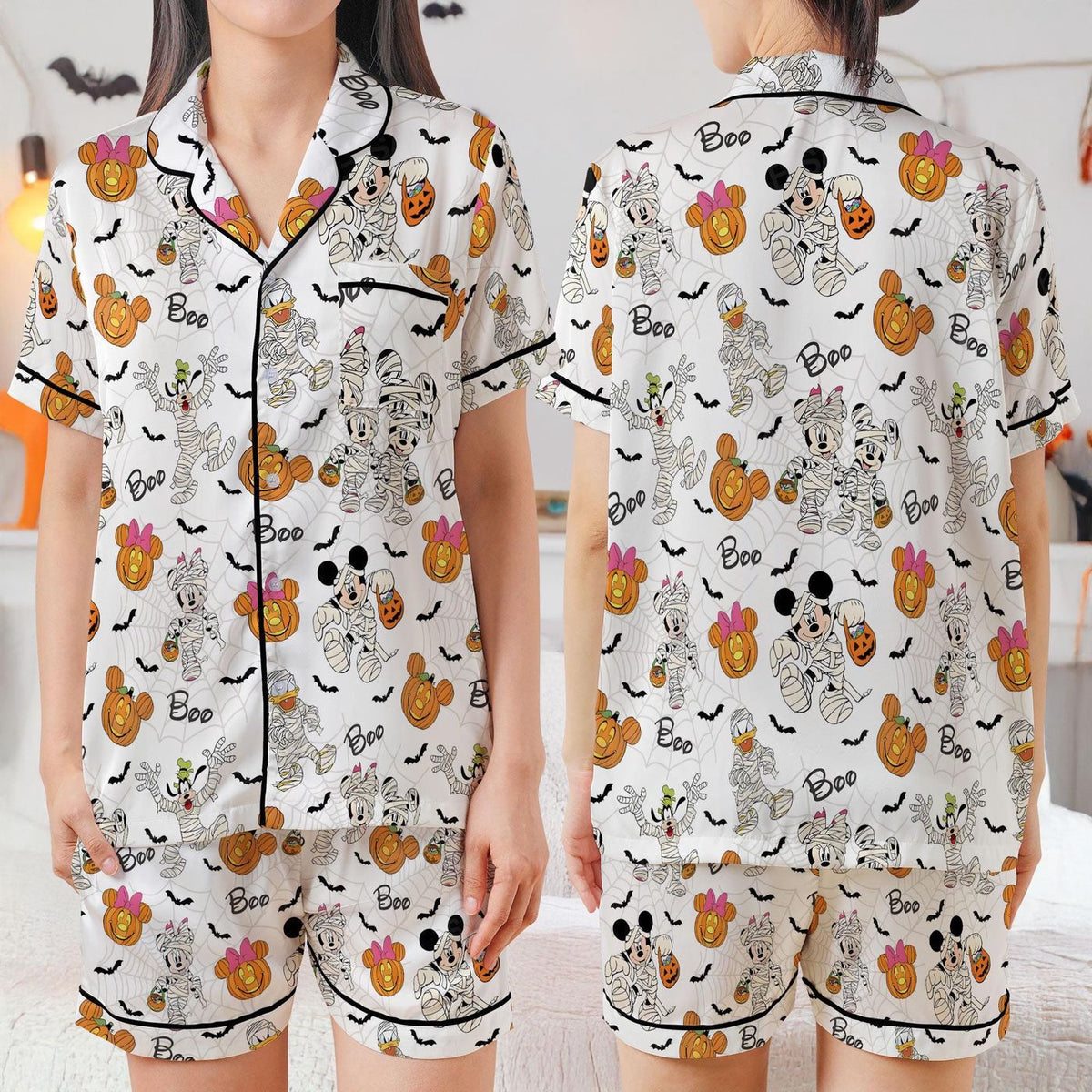 Halloween Mickey & Friends Pajamas Set Kids Sleepwear Spooky Disney Pumpkin