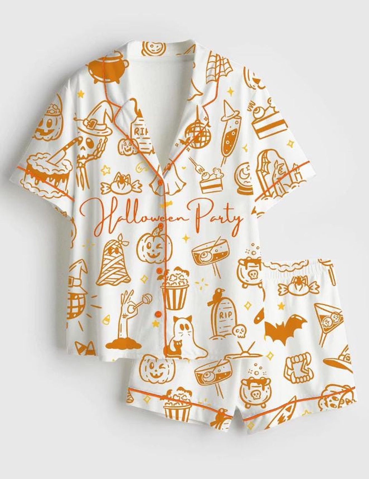 Spooky Ghost Pumpkin Halloween Pajamas Set - Perfect Gift for Autumn Parties