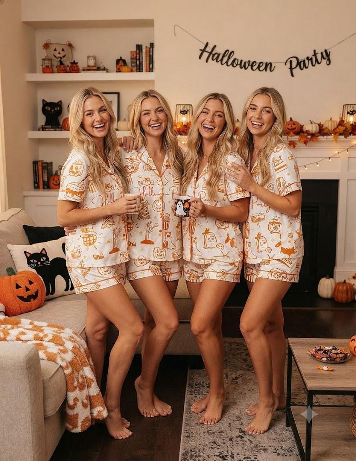 Spooky Ghost Pumpkin Halloween Pajamas Set - Perfect Gift for Autumn Parties
