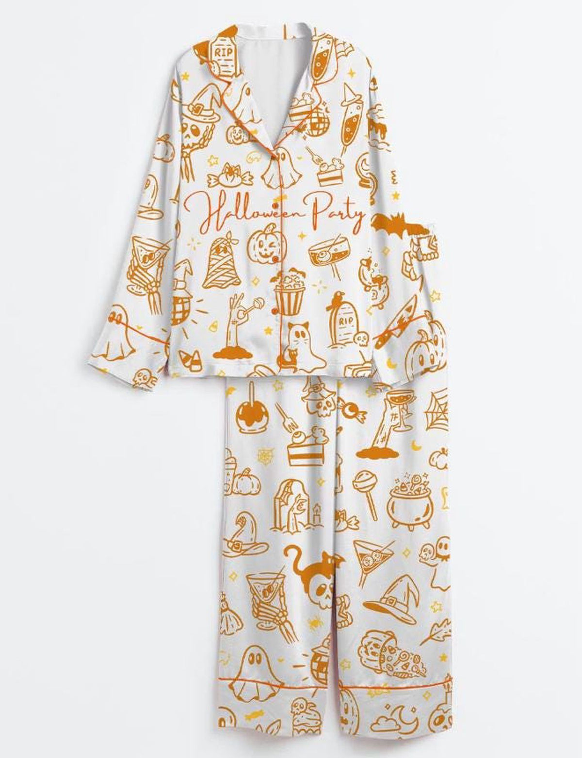 Spooky Ghost Pumpkin Halloween Pajamas Set - Perfect Gift for Autumn Parties