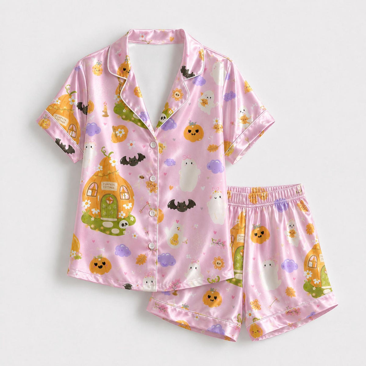 Cozy Halloween Pajamas: Soft Satin Sleepwear for Fall Celebrations