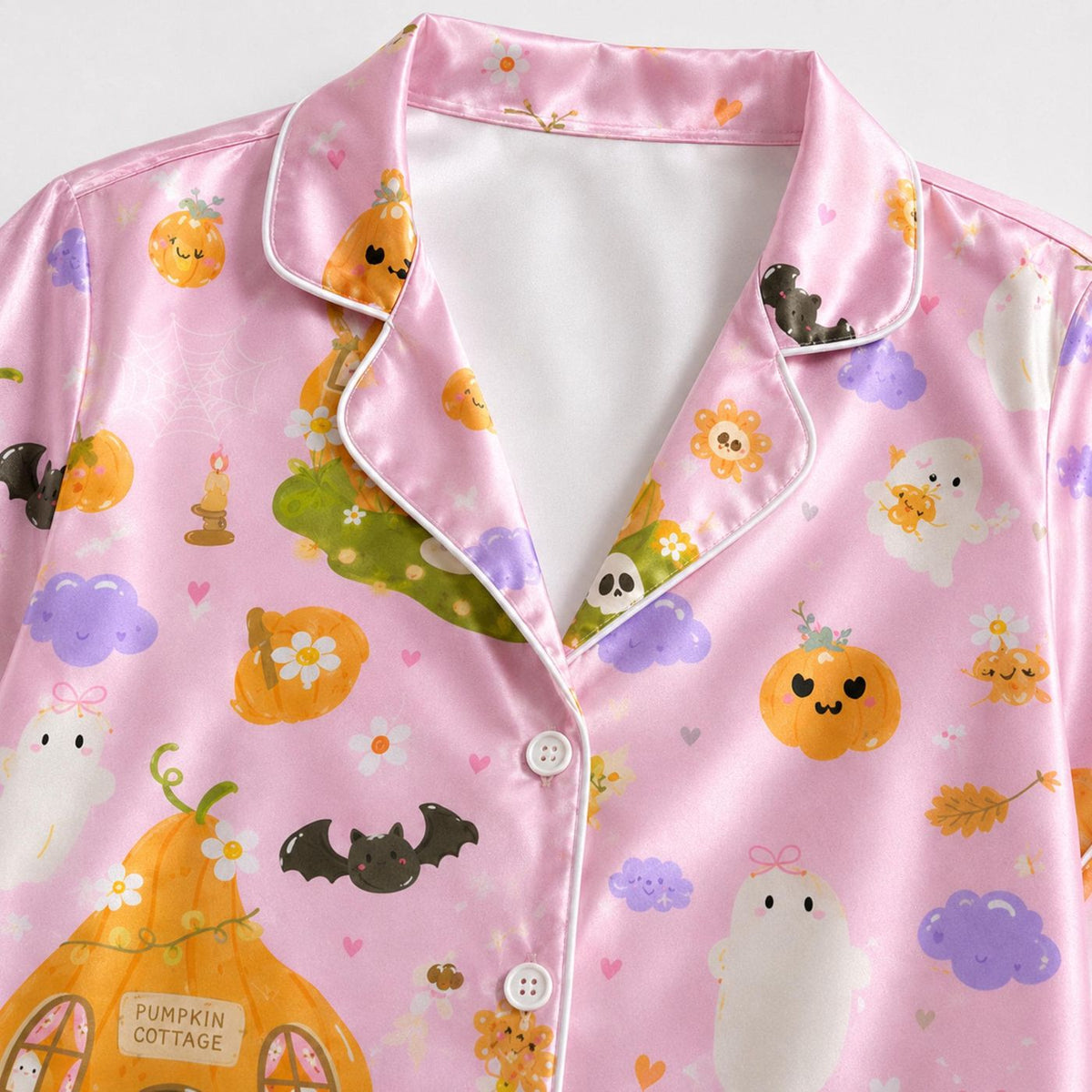 Cozy Halloween Pajamas: Soft Satin Sleepwear for Fall Celebrations
