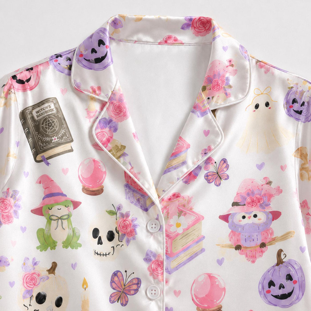 Satin Halloween Pajamas: Cozy Lounge Set for Spooky Season Outfit