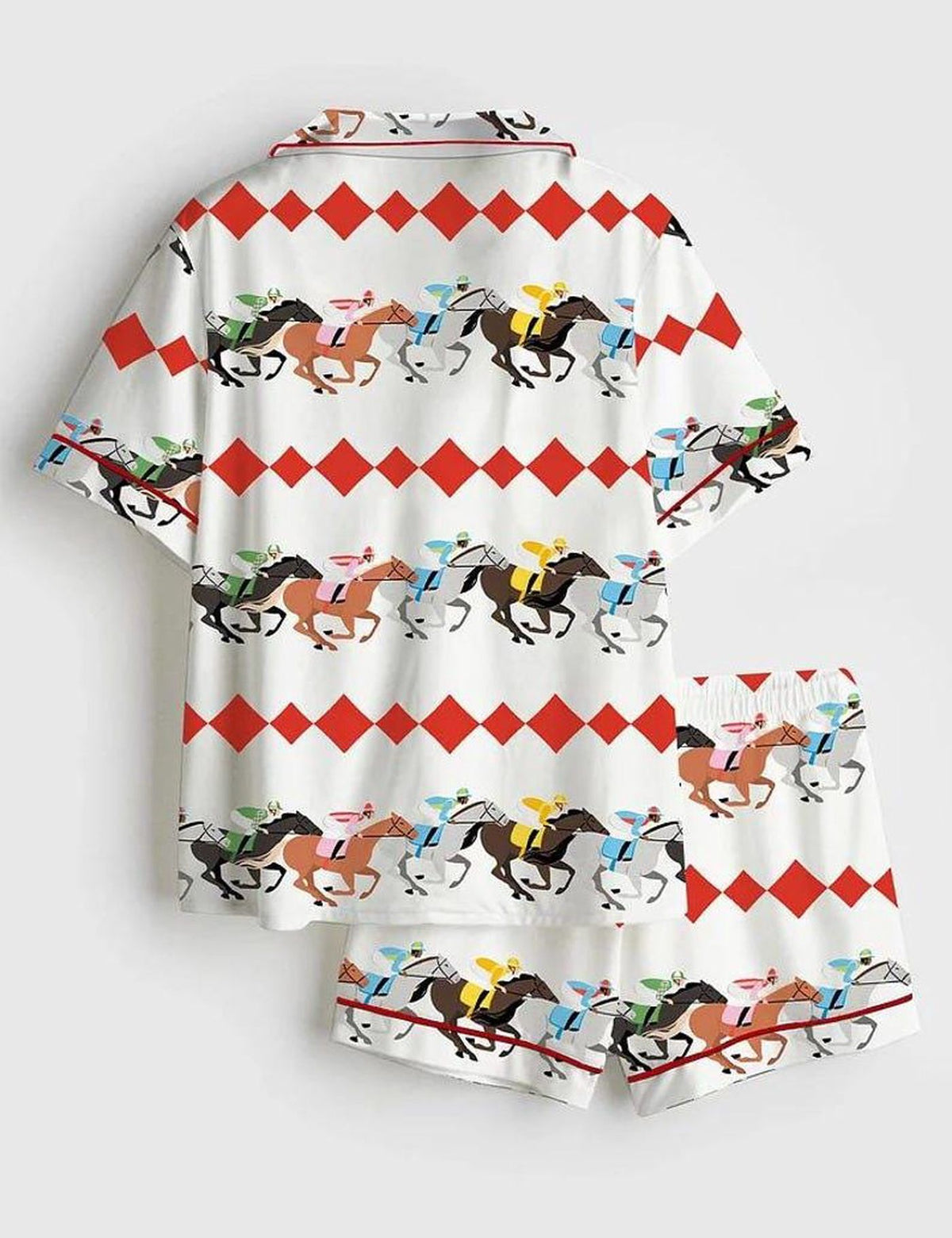 Horse Racing Women s Pajama Set Equestrian Jockey Sleepwear Kentucky Derby