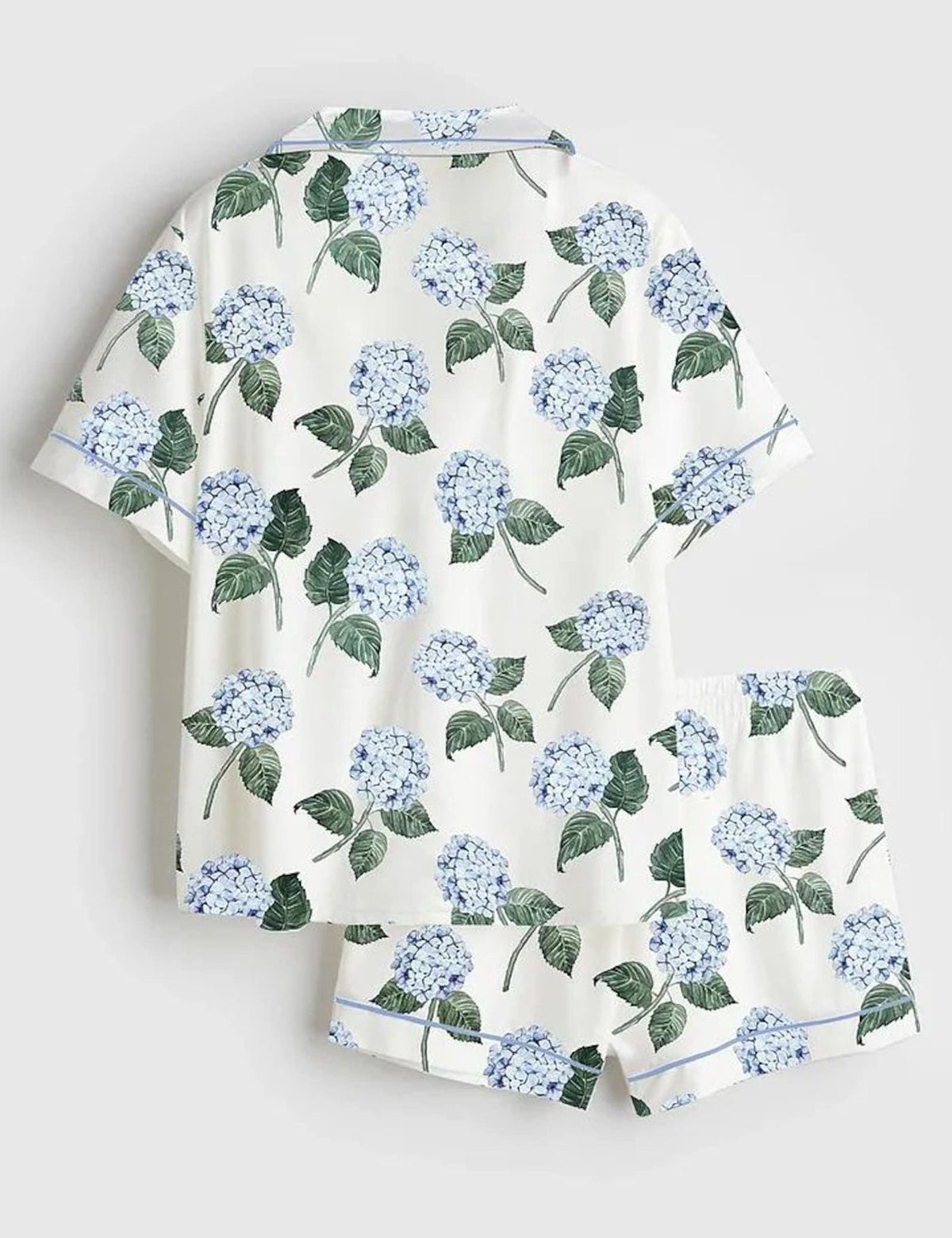 Hydrangea Floral Sleepwear Women Set Garden Flower Pajamas