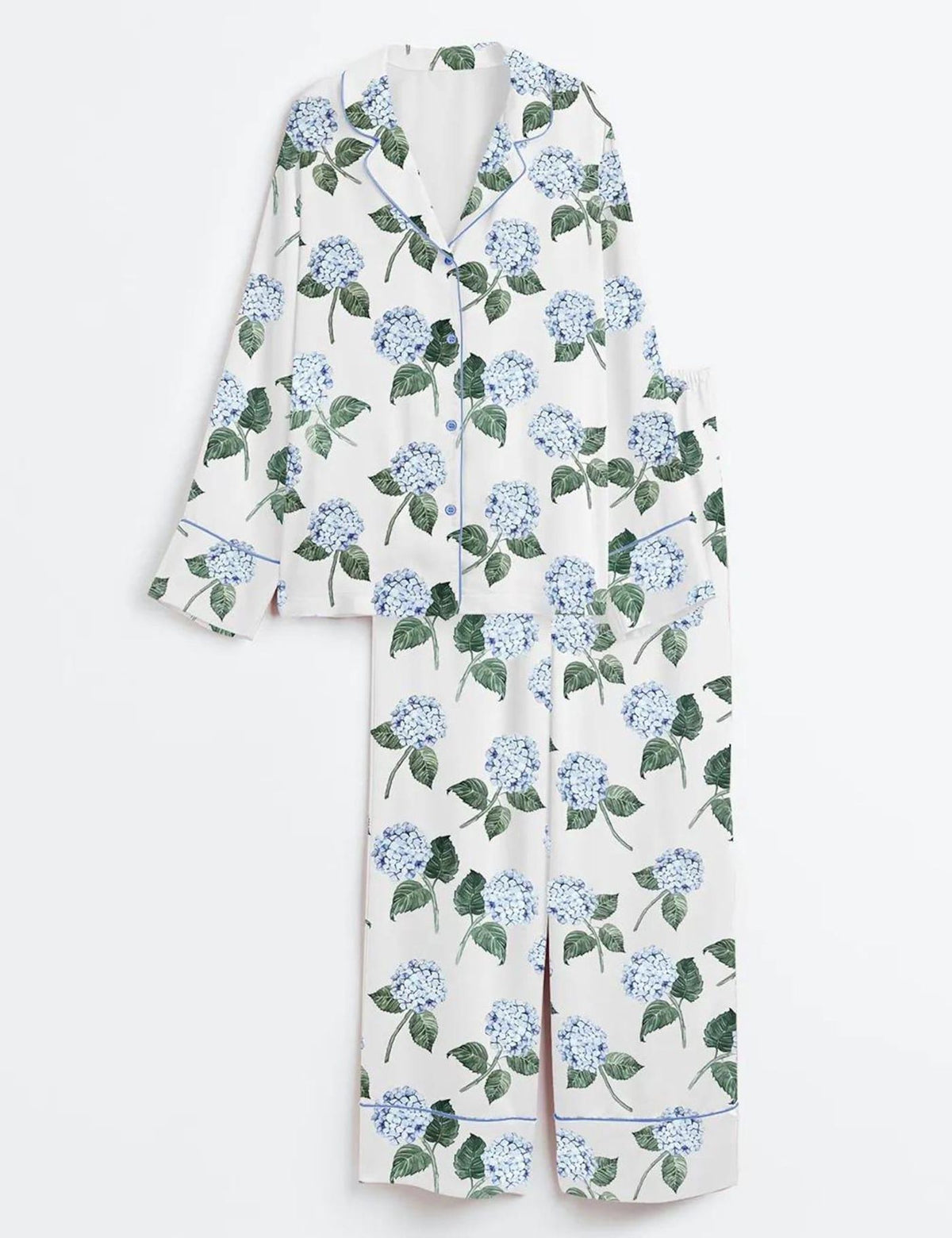 Hydrangea Floral Sleepwear Women Set Garden Flower Pajamas