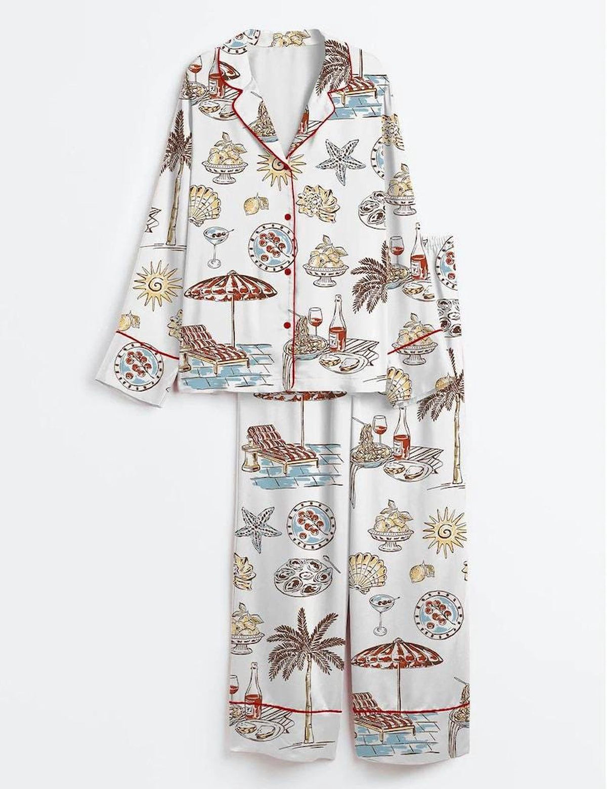 Italian Summer Pajamas Women Set Amalfi Coast Seaside Vacation Sleepwear
