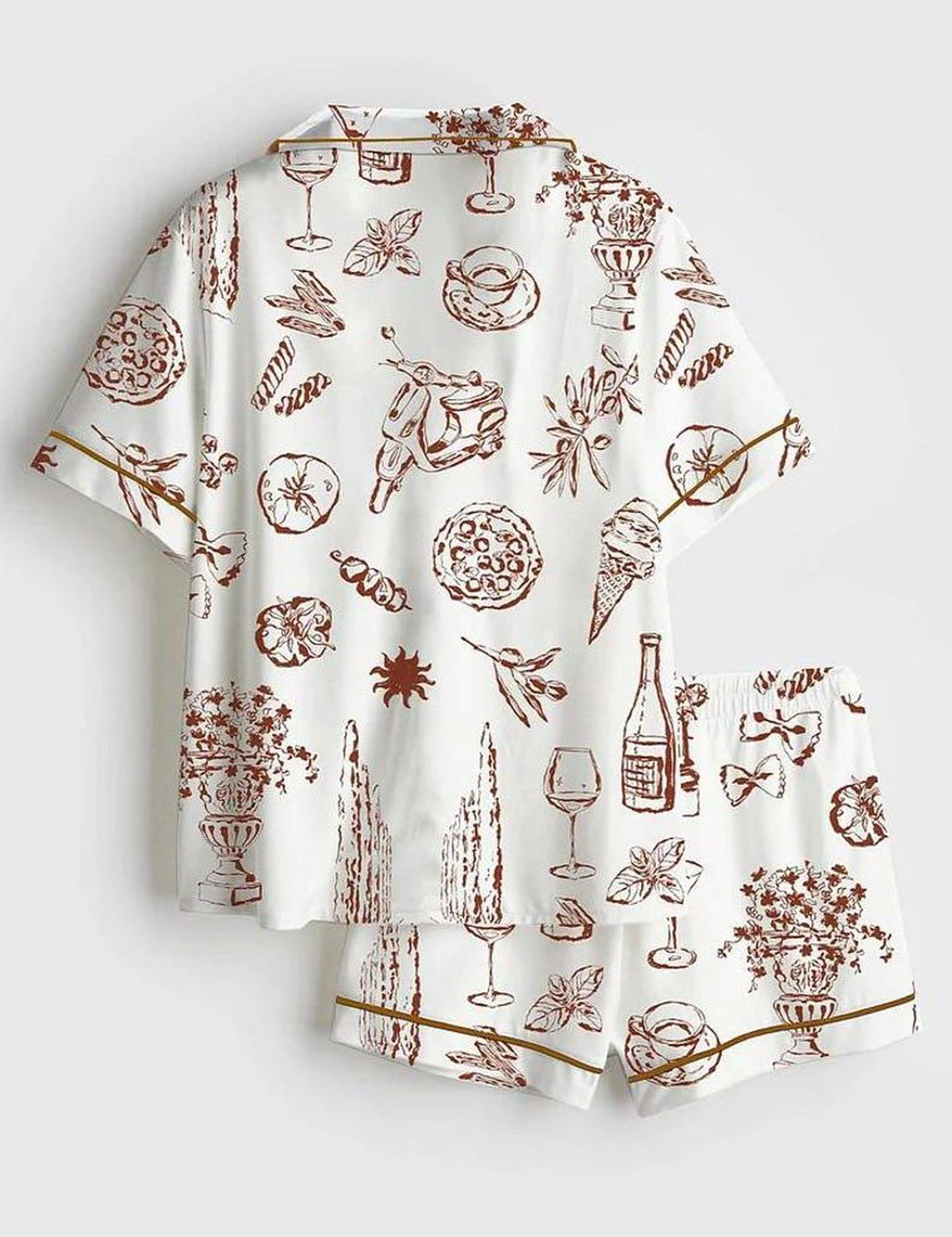 Italian Summer Pajamas Set Women Amalfi Coast European Vacation Sleepwear