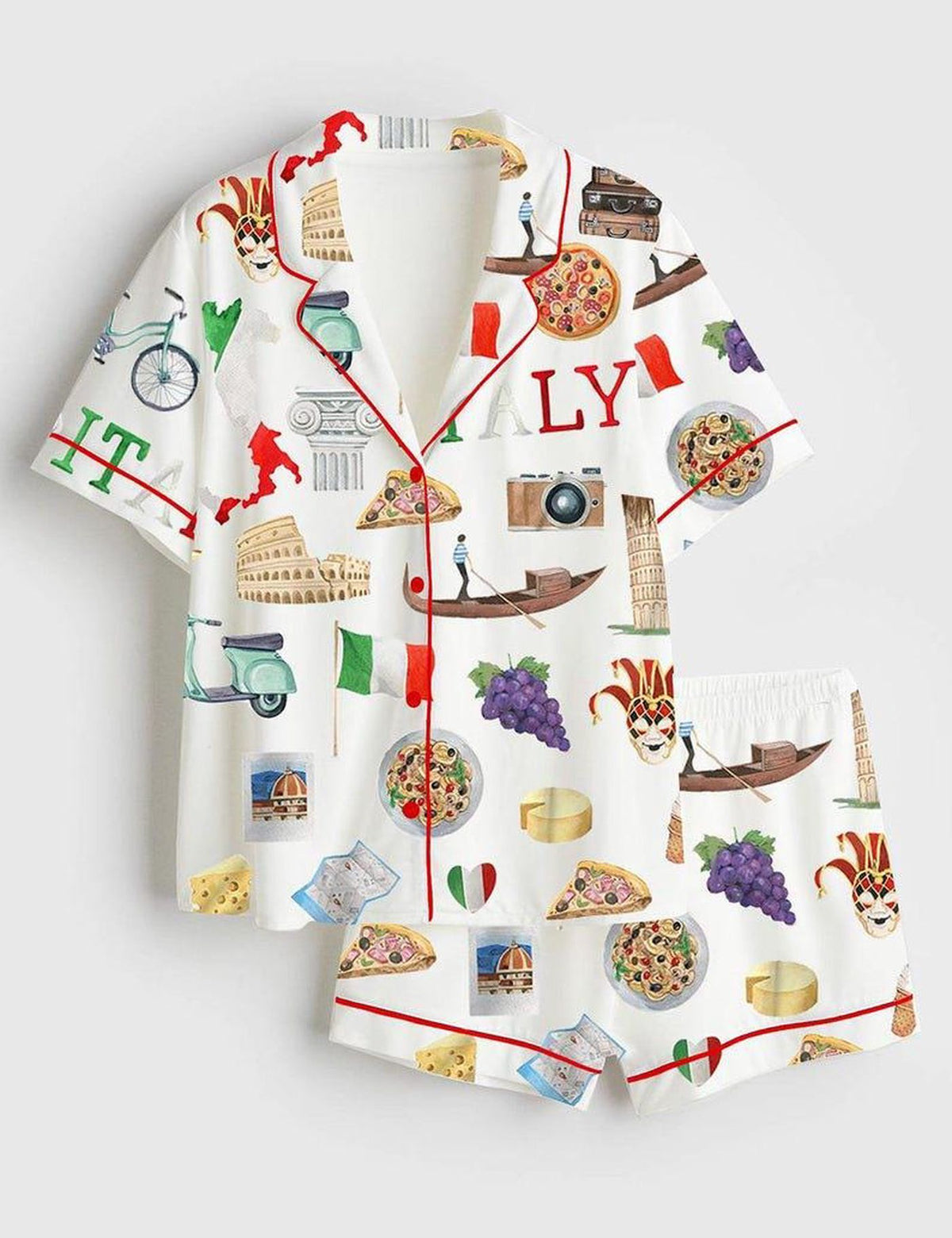 Italy Travel Sleepwear Women Set Italian Vacation Pajamas