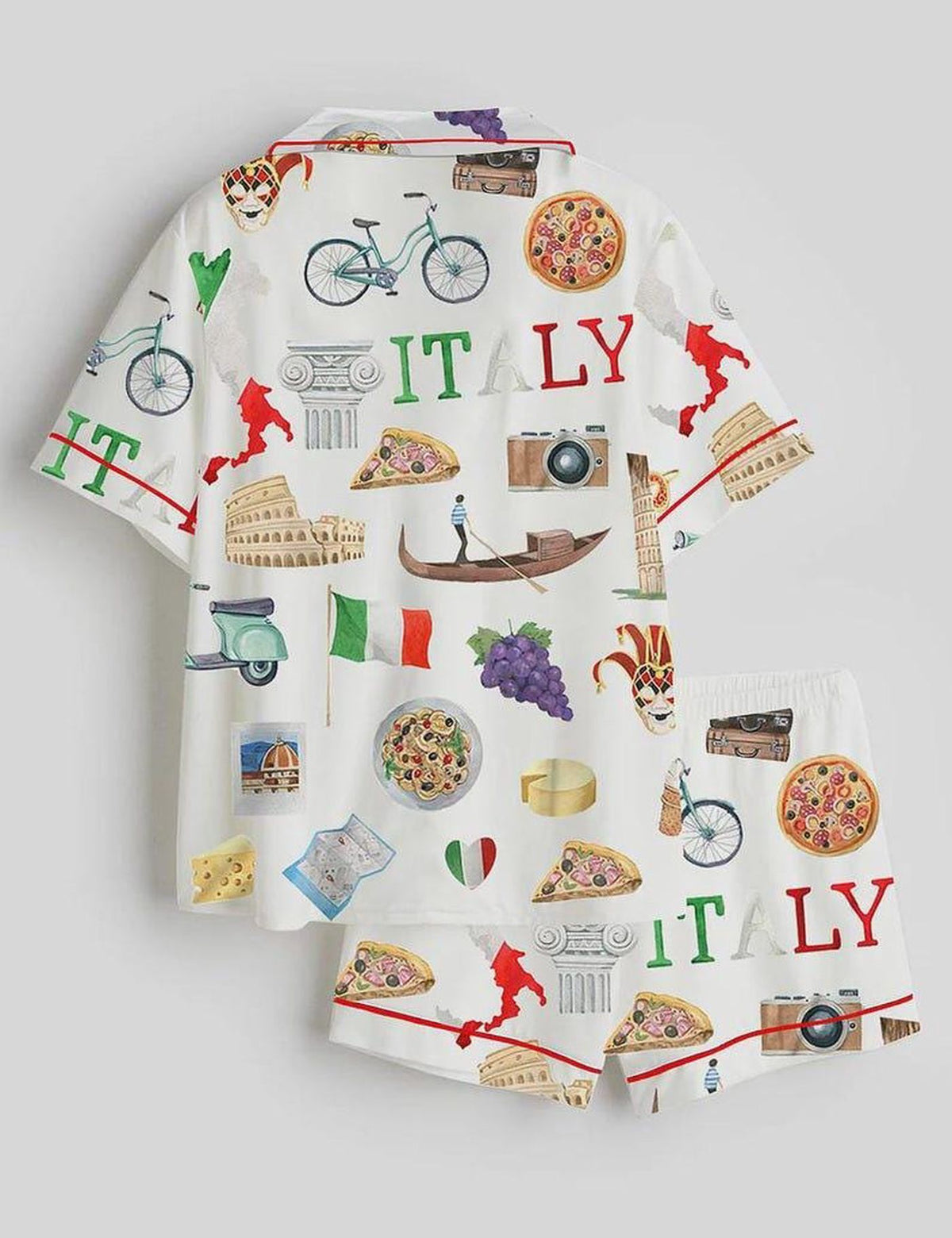 Italy Travel Sleepwear Women Set Italian Vacation Pajamas
