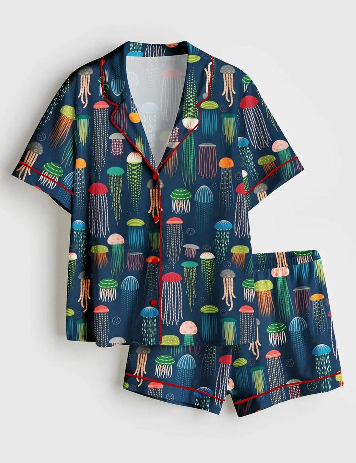 Jellyfish Pajamas Set Women Ocean Sea Life Sleepwear