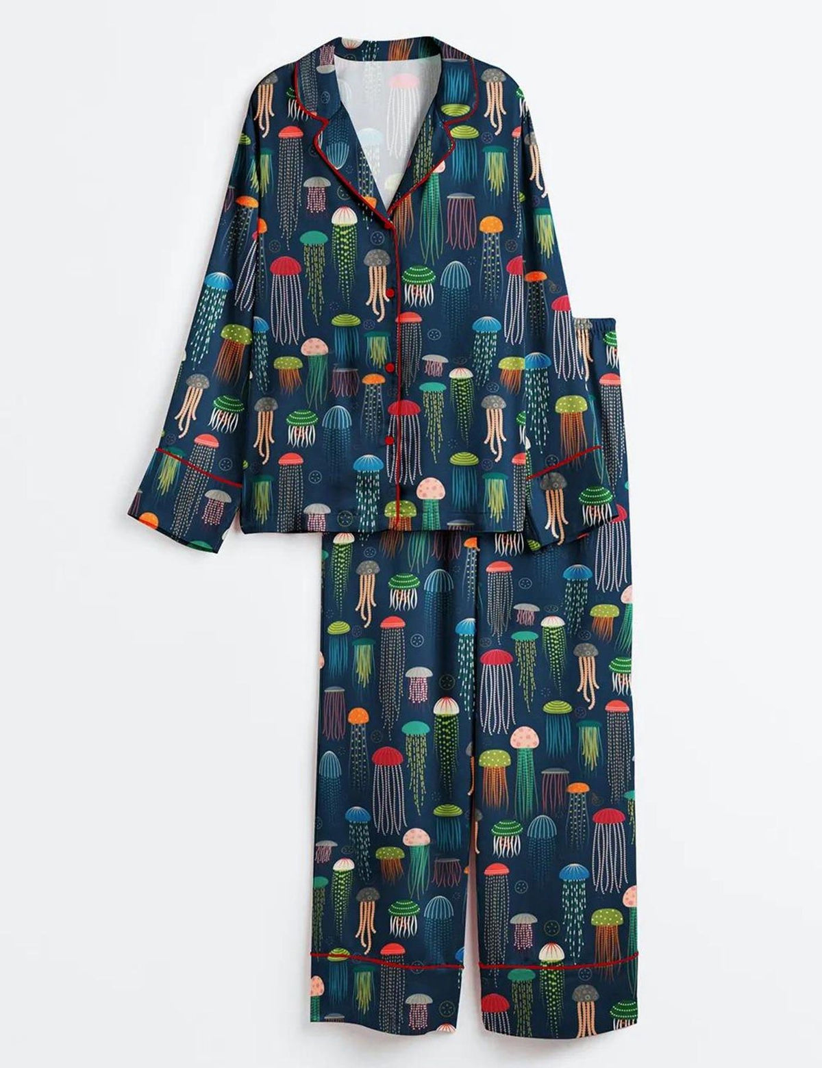 Jellyfish Pajamas Set Women Ocean Sea Life Sleepwear