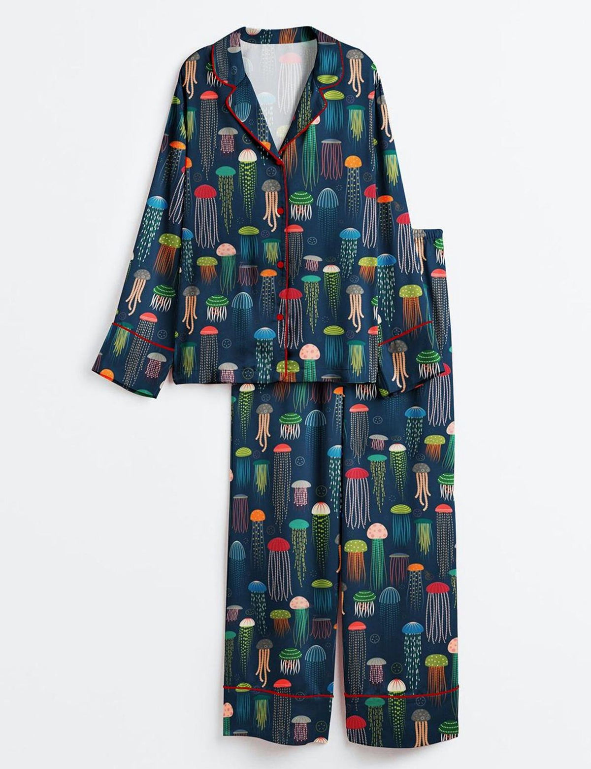 Jellyfish Pajamas Set Women Ocean Sea Life Sleepwear