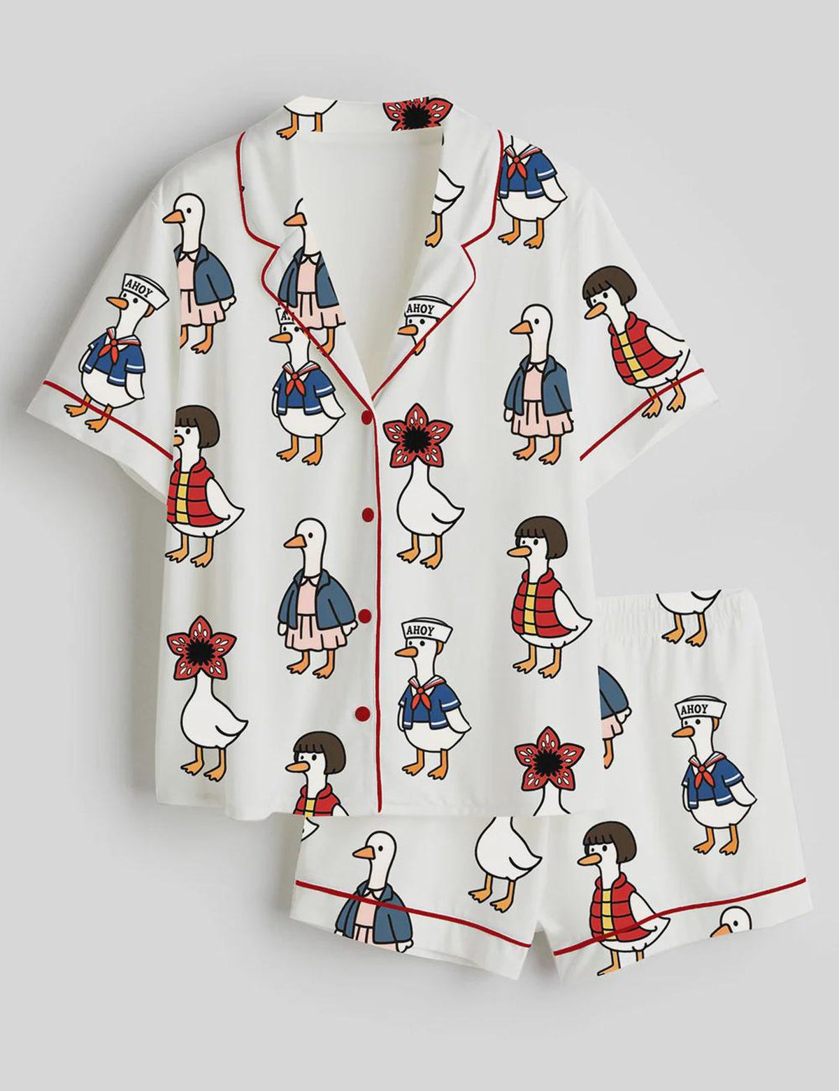 Goose Women s Satin Pajamas - Cute Design Short or Long Sleeve PJ Set