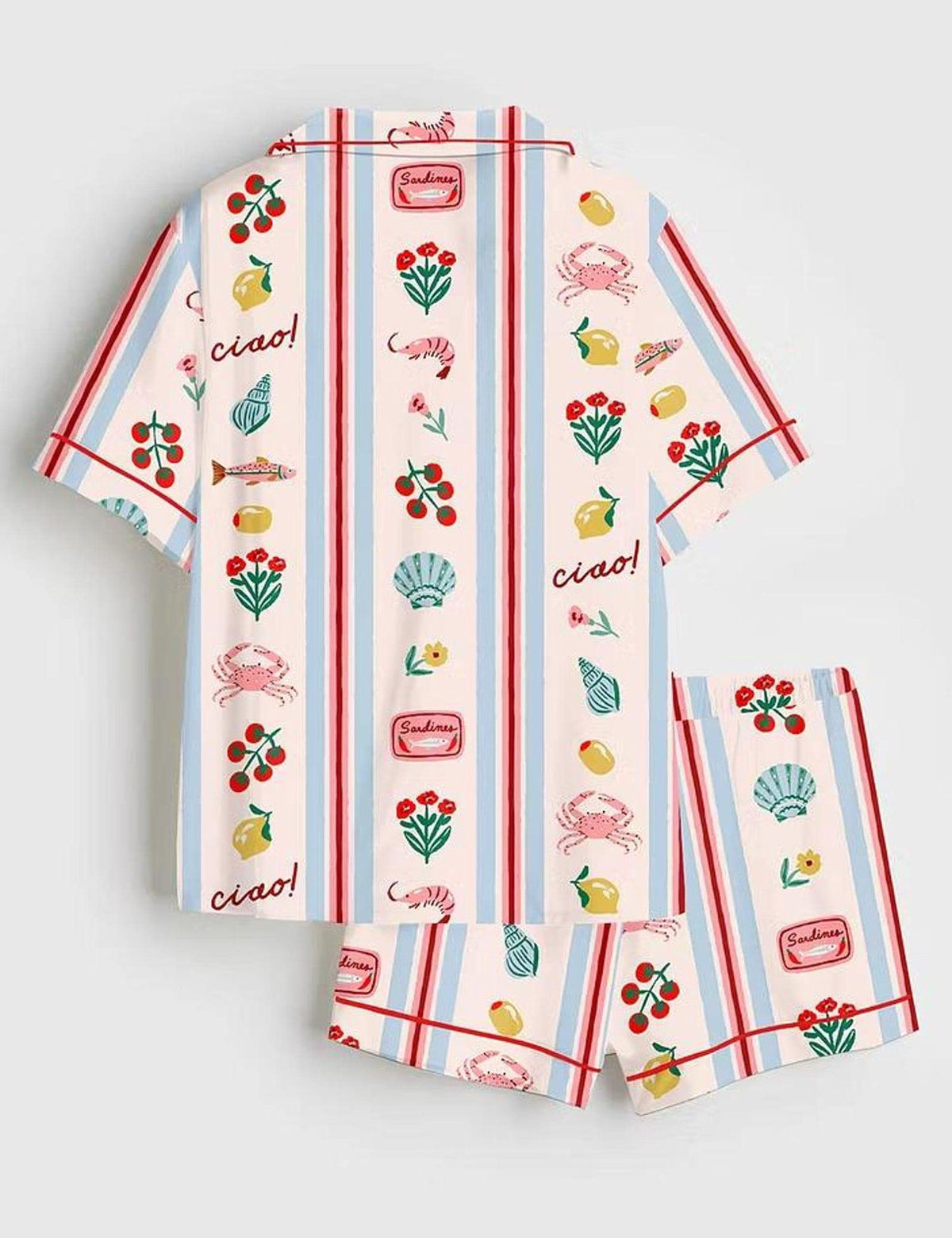 La Dolce Vita Italy Satin Pajamas Women Euro Vacation Loungewear