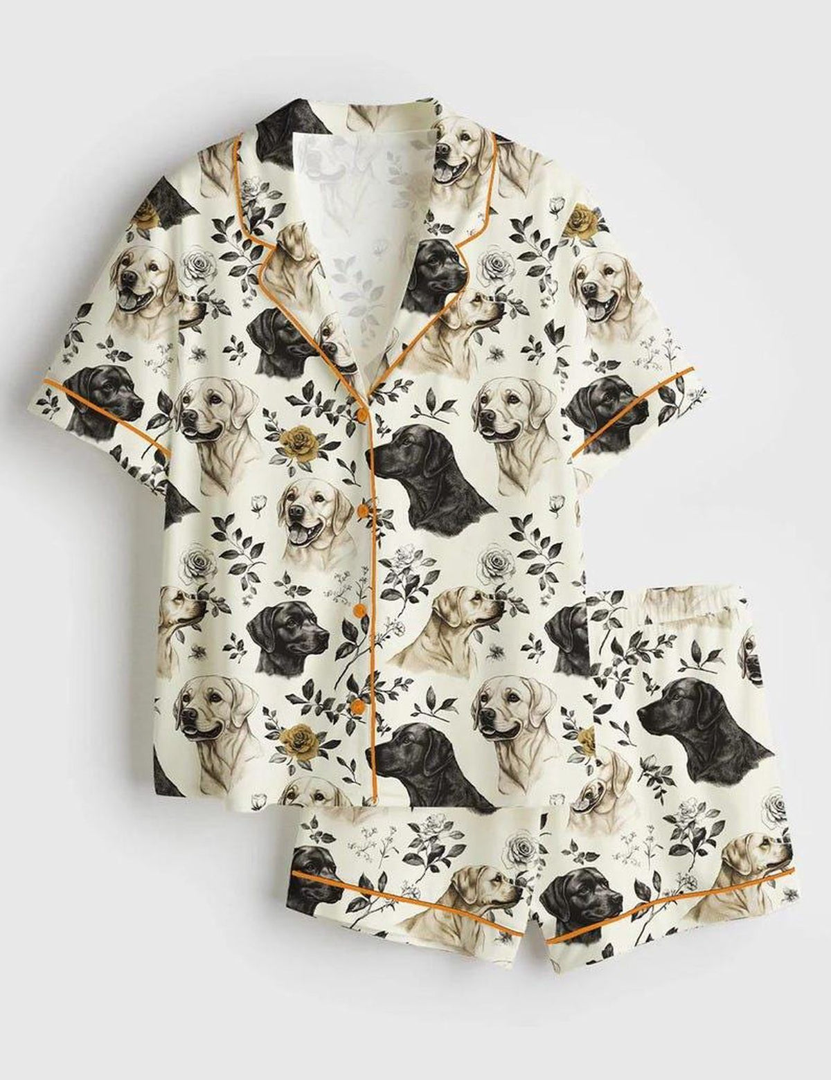 Labrador Retriever Floral Pajama Set Women Dog Lover Sleepwear Gift
