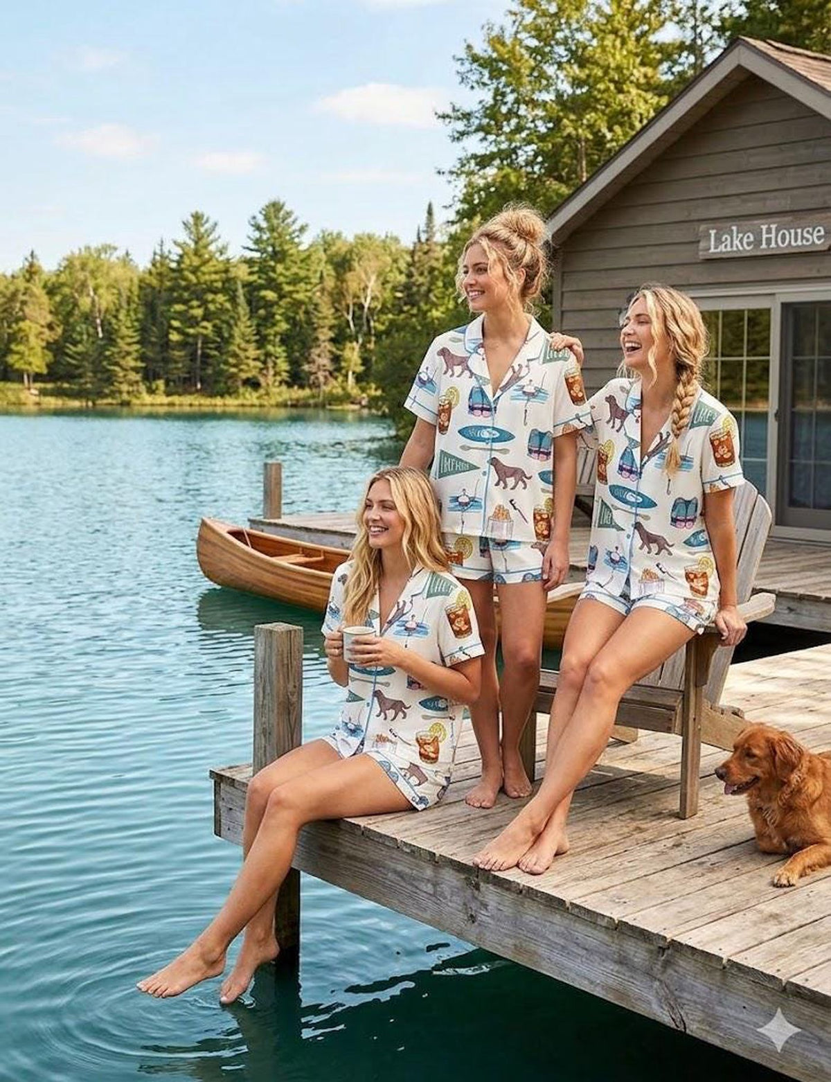 Summer Lake House Camp Pyjamas Set - Vacation Sleepwear Lounge