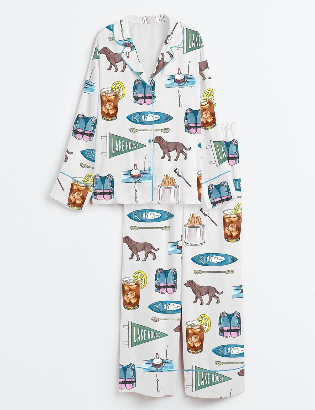 Summer Lake House Camp Pyjamas Set - Vacation Sleepwear Lounge